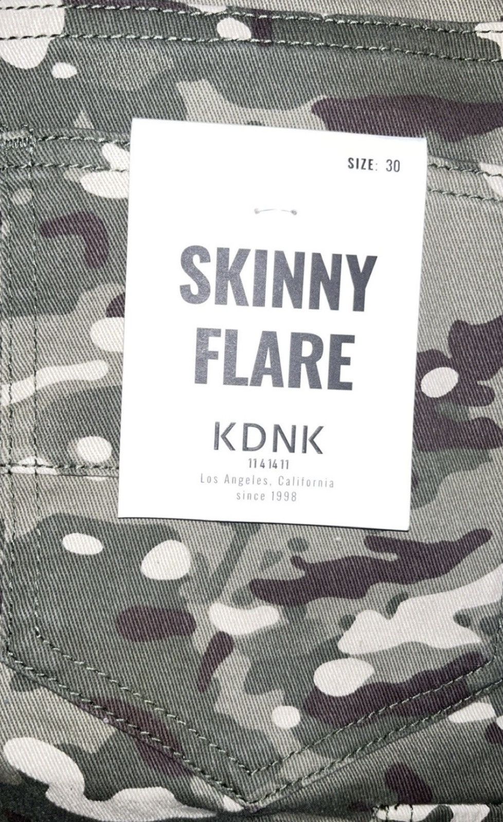 Designer KDNK Skinny Flared Jeans Sz 30 Wide Bottoms Camo Size US 30 / EU 46 - 3 Thumbnail