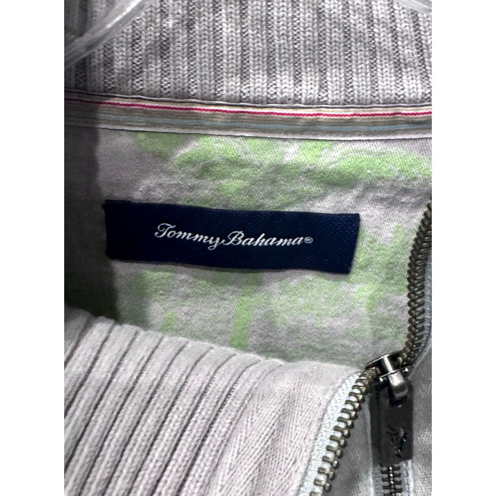 Tommy Bahama MINT Tommy Bahama Gray Knit Zip SWEATER 2XL XXL Shirt Mens Knit Zip Cardigan Multicolor 90s Size US XXL / EU 58 / 5 - 7 Thumbnail