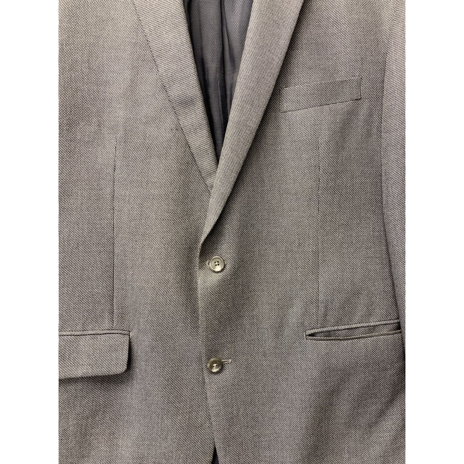 Michael Kors Michael Kors Blazer Mens 2 Button Gray Houndstooth Sport Coat Long 46L Regular Notch Lapel Mens Size 46R - 2 Thumbnail