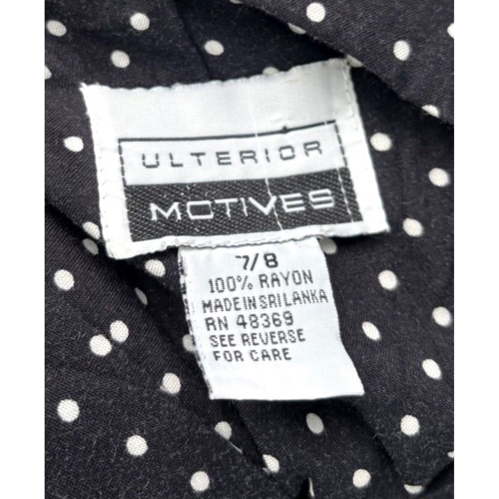 Vintage VINTAGE Ulterior Motives Women's Dress Midi 90s 80s Polka Dot Black Rayon S Party Size XXS / US 00 / IT 34 - 6 Thumbnail