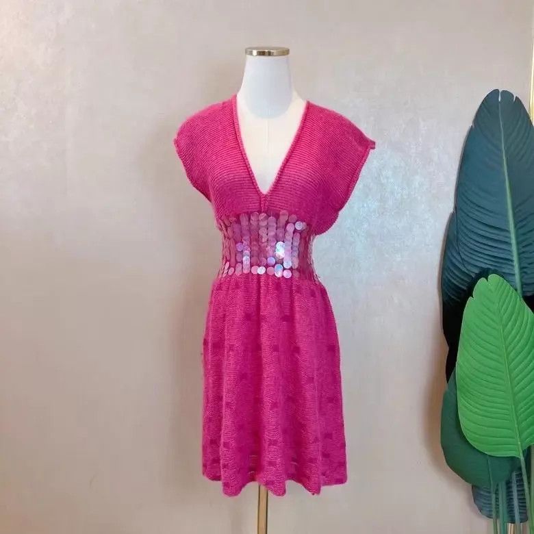 Emporio Armani EMPORIO ARMANI pink knit sequin dress IT38 pre-owned Size XS / US 0-2 / IT 36-38 - 1 Thumbnail