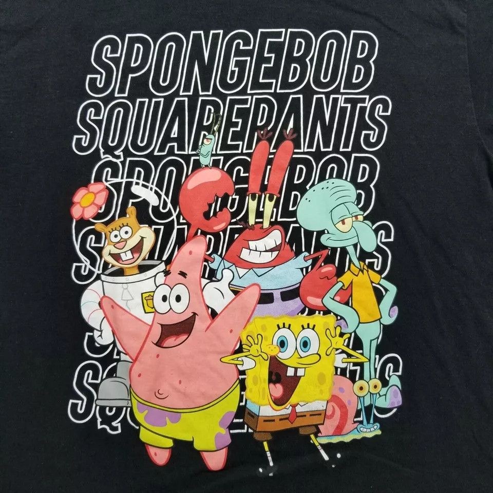 Nickelodeon SpongeBob Shirt Mens Large Black Short Sleeve Crew Neck Size US L / EU 52-54 / 3 - 2 Thumbnail