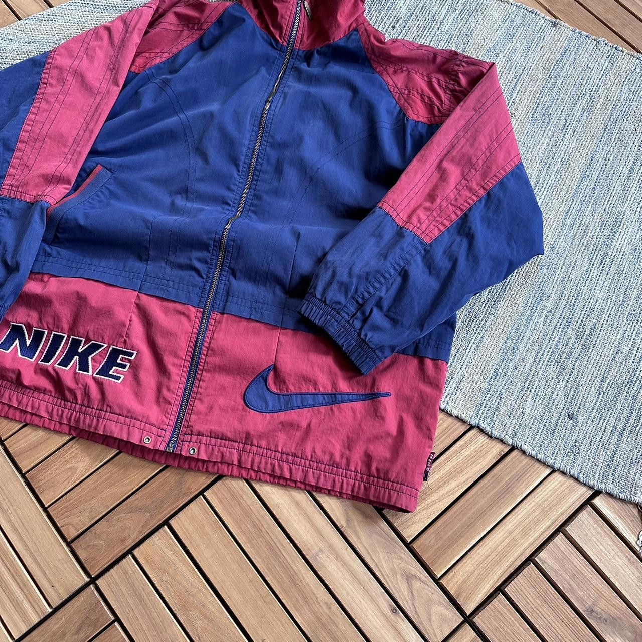 Nike Vintage 90s Nike Swoosh Big Logo Nylon Track Jacket Size US L / EU 52-54 / 3 - 2 Thumbnail