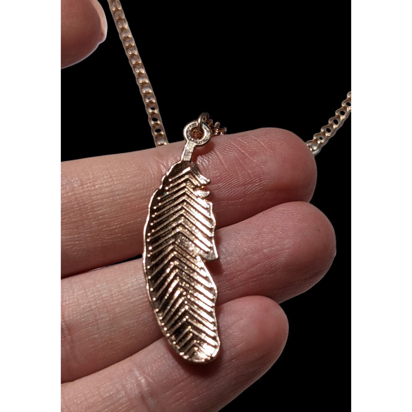 Other Rose Gold Boho Feather Pendant Necklace Size ONE SIZE - 3 Thumbnail