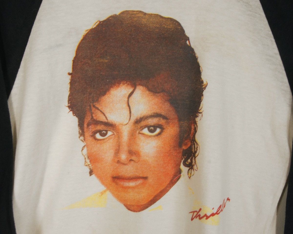 Vintage Vtg 80s Michael Jackson Thriller Raglan Long Sleeve Shirt Size US M / EU 48-50 / 2 - 2 Thumbnail