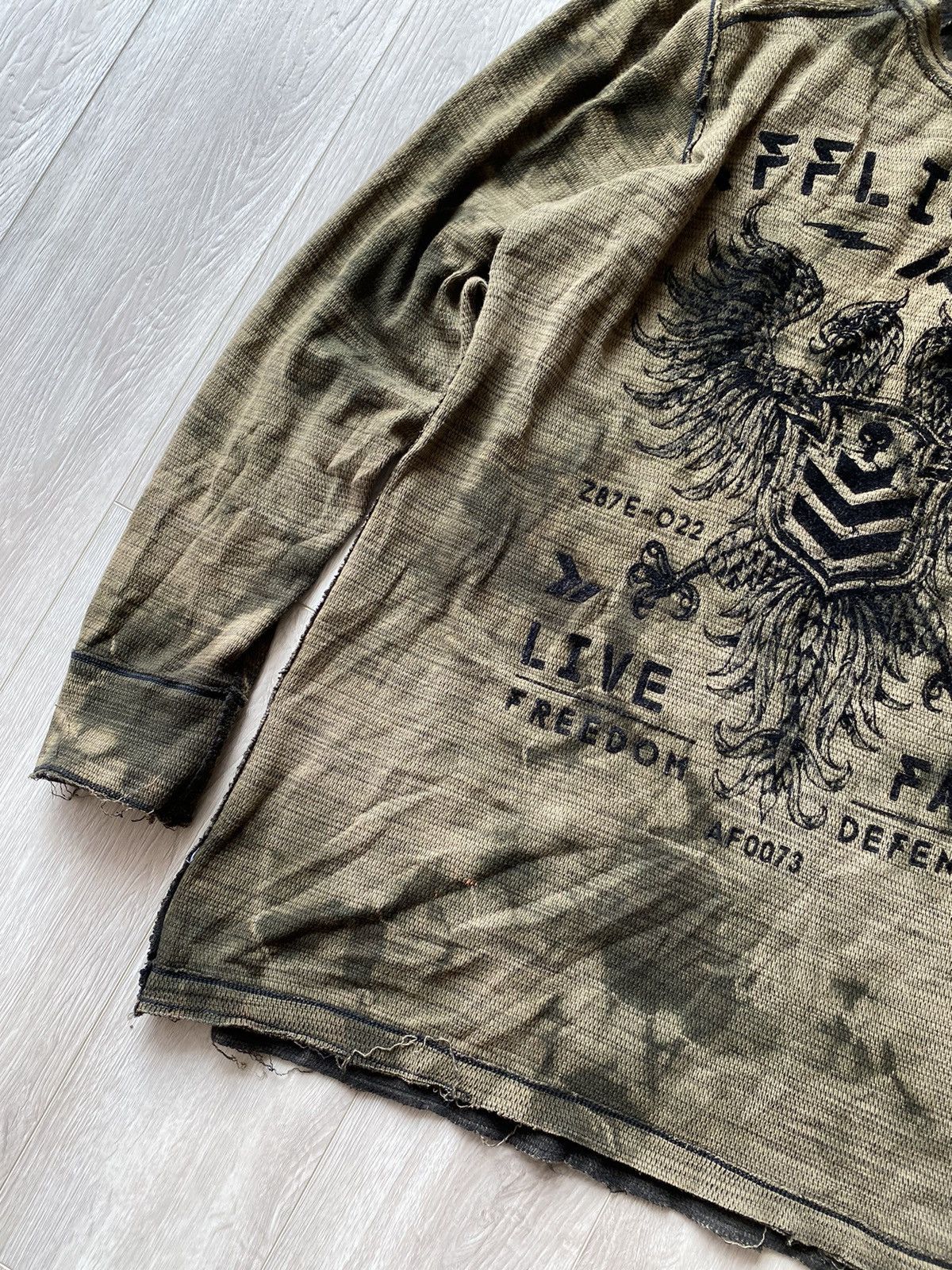 Affliction × Vintage Y2K RARE Affliction Wing Reversible Distressed Long Sleeve Size US XL / EU 56 / 4 - 2 Thumbnail