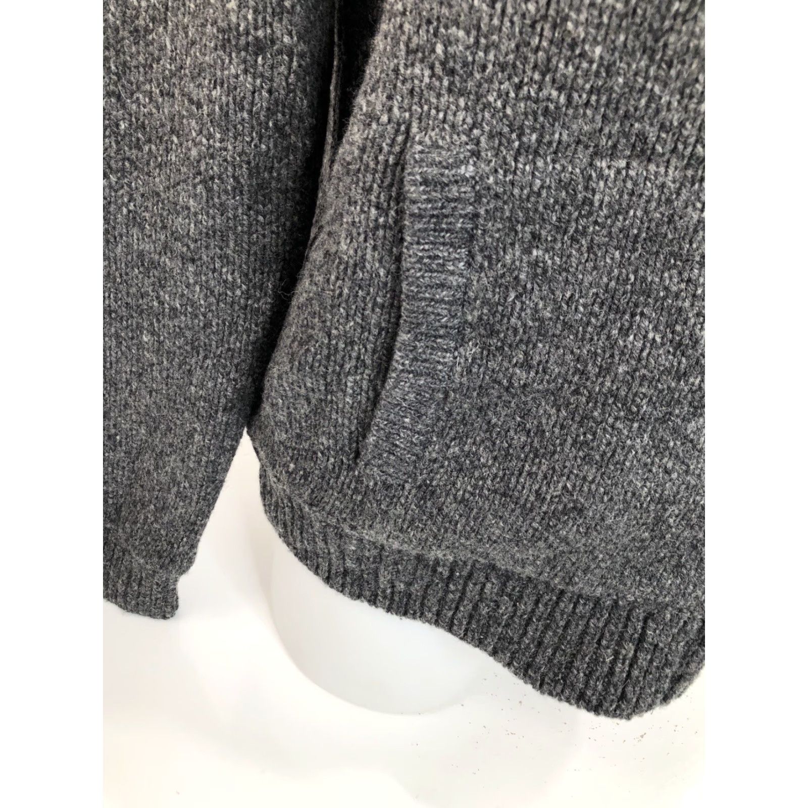 Vintage L.L. Bean LAMBSWOOL Mens Md. Pockets Lined Knit Full Zip Sweater Jacket Gray M EXC Mens Size US M / EU 48-50 / 2 - 2 Thumbnail