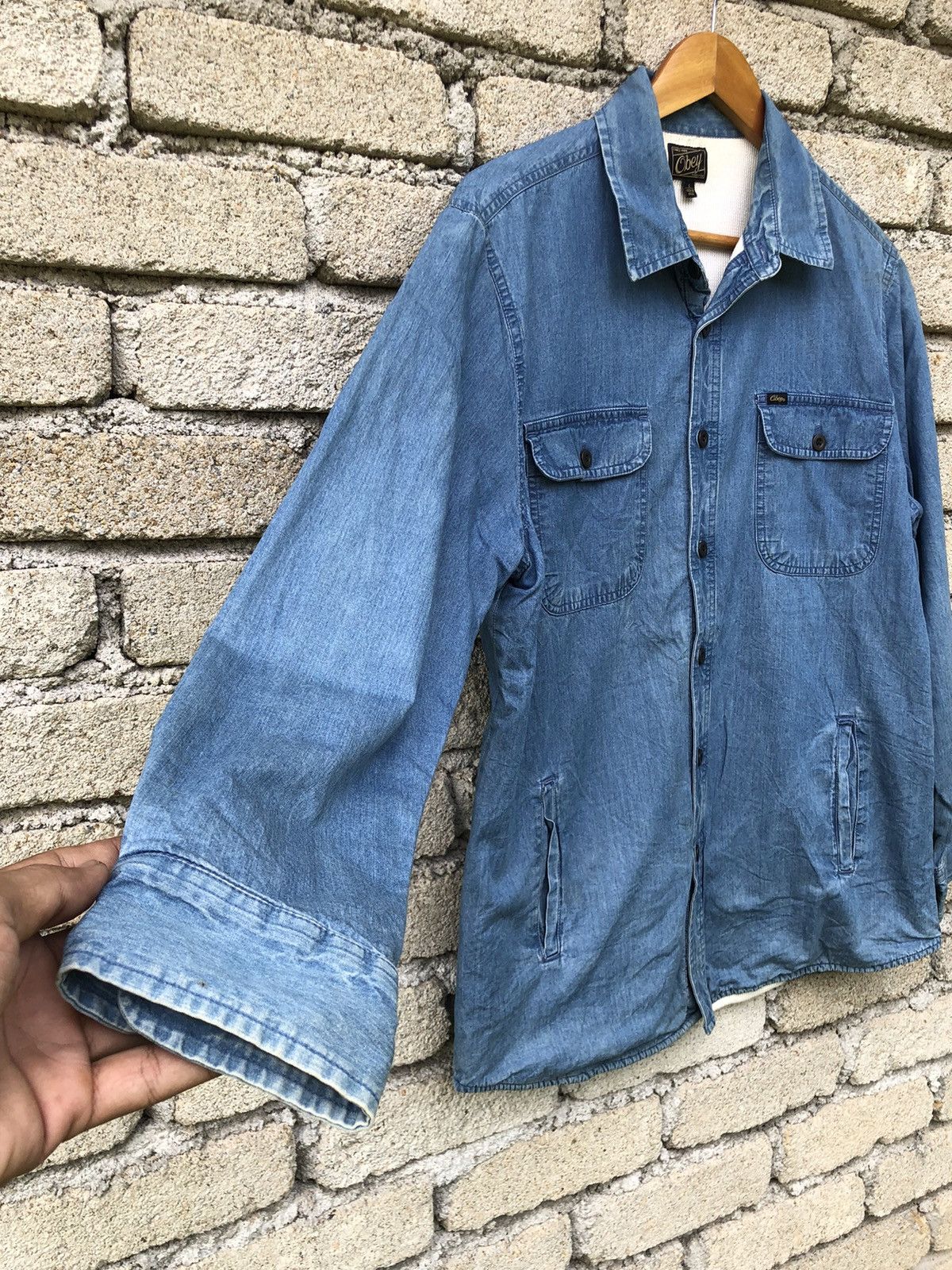 Obey Vintage Obey Thermal Buttons Jean Shirts Size US L / EU 52-54 / 3 - 6 Thumbnail
