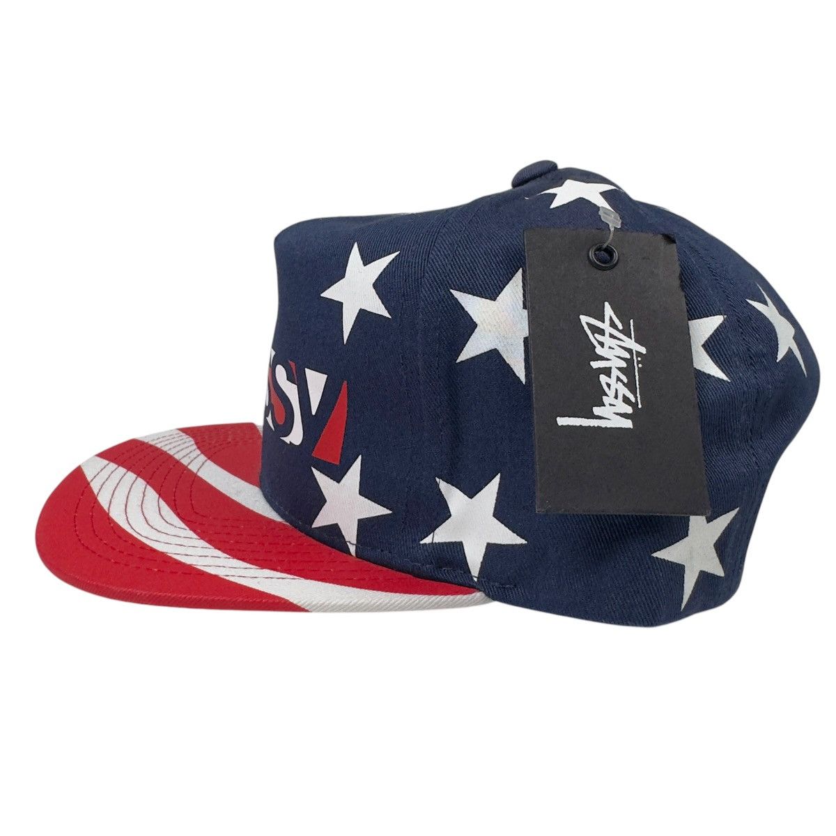 Stussy Stussy USA Team Block Cap SnapBack AOP Navy Hat Size ONE SIZE - 2 Thumbnail