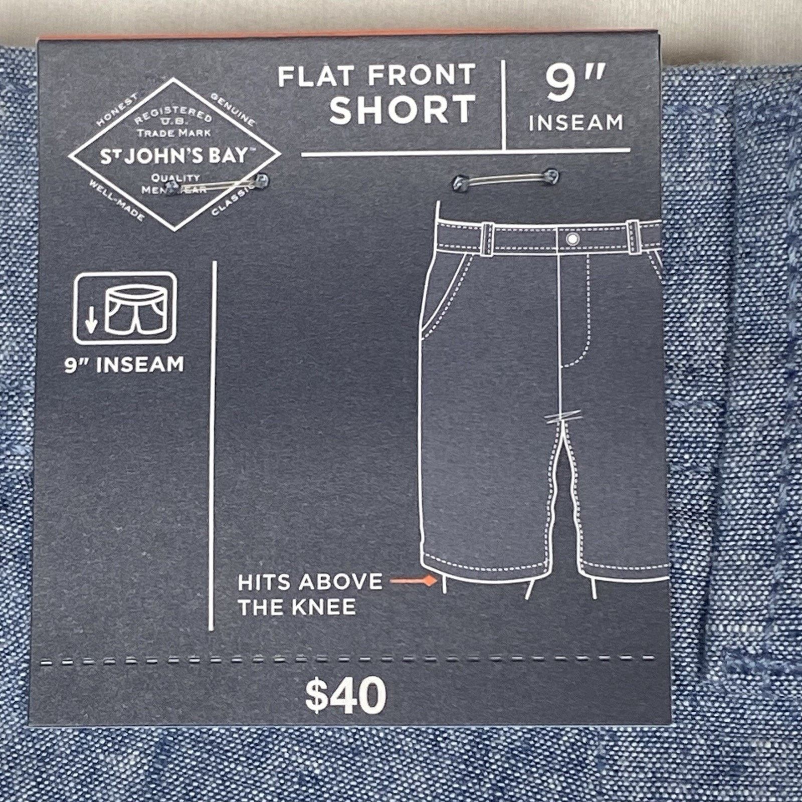 St. Johns Bay St John’s Bay Shorts Men’s Size 40 Navy Linen Flat Front Size US 40 / EU 56 - 3 Thumbnail