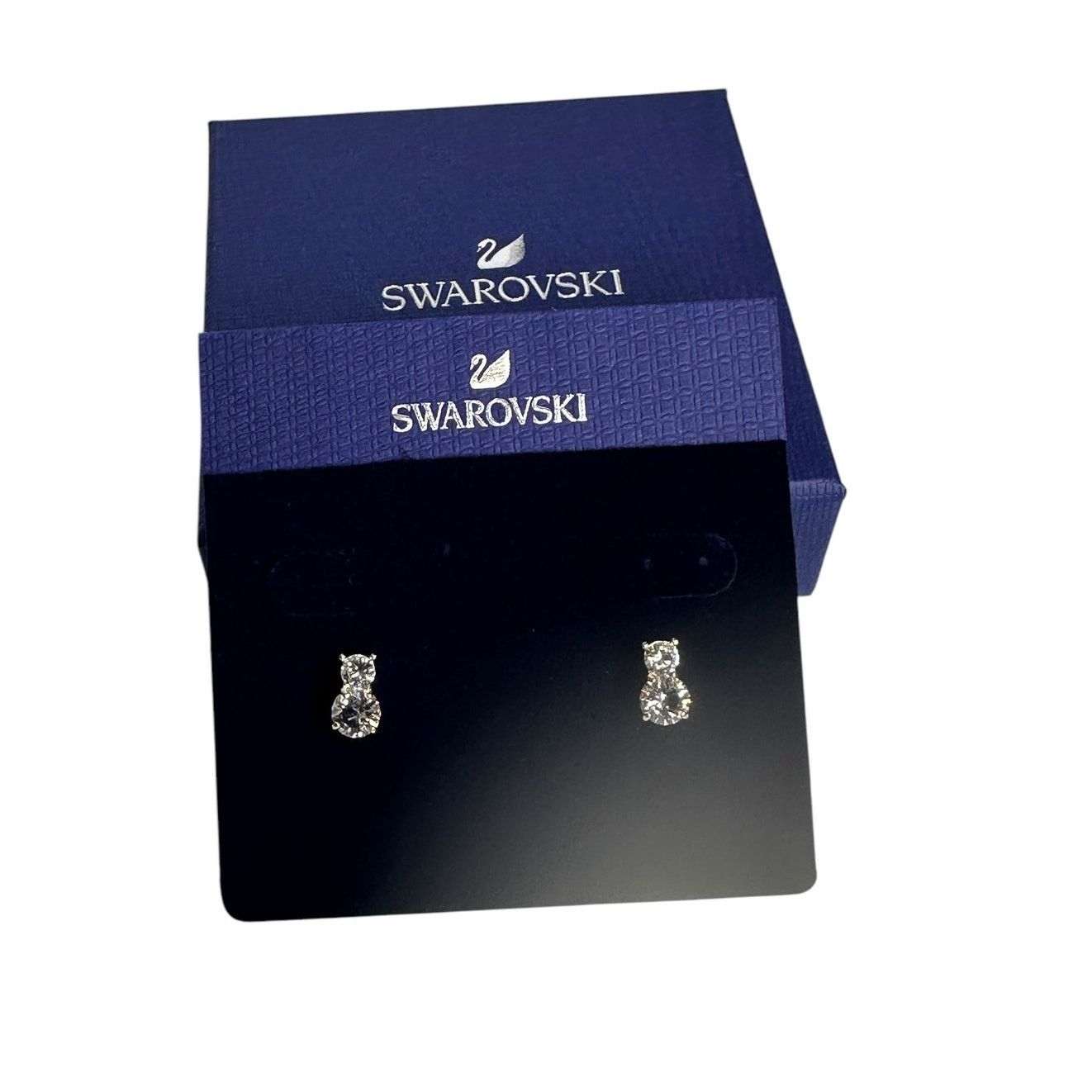 Swarovski Swarovski Double Solitaire stud earrings Round cut, Crystal Size ONE SIZE - 2 Thumbnail