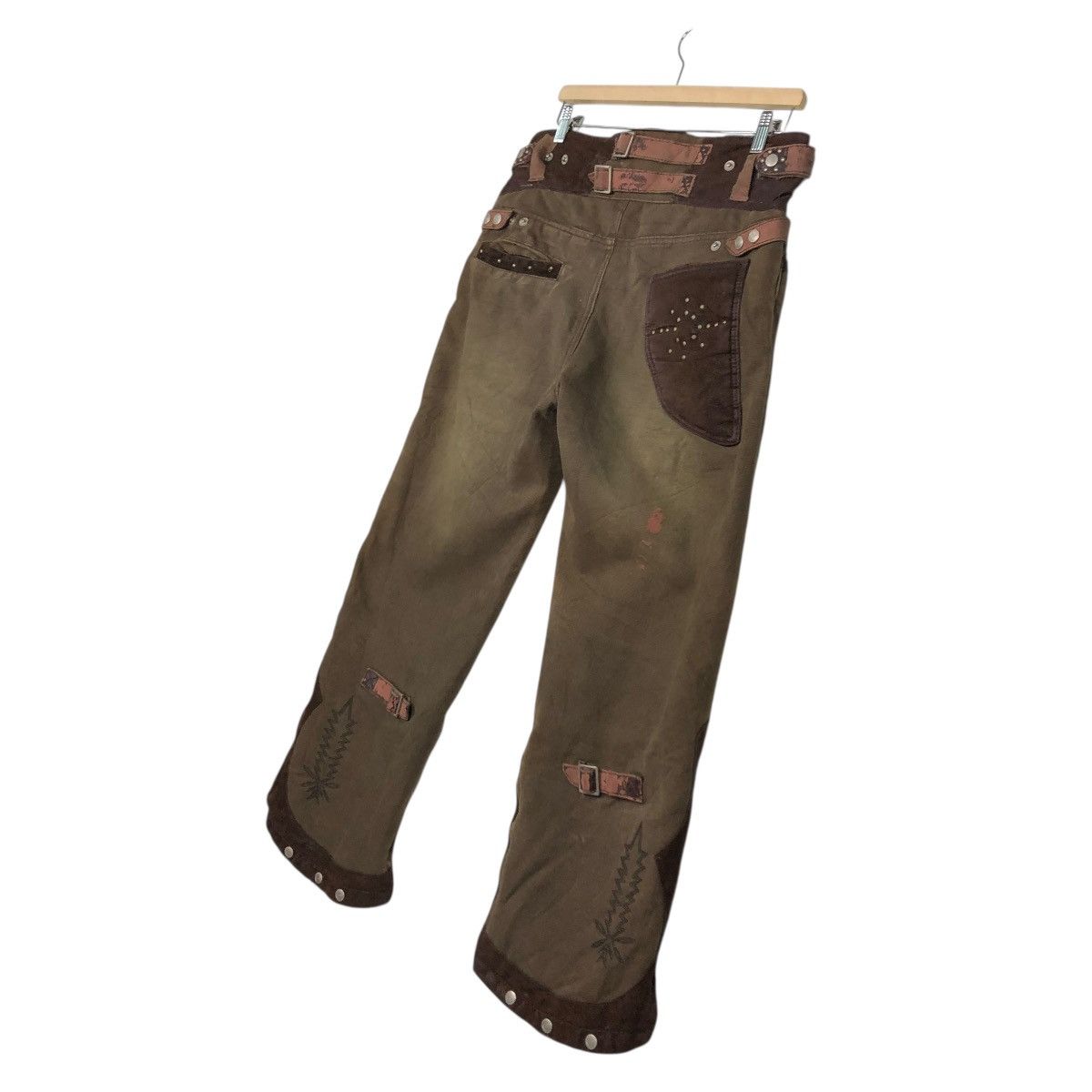 Japanese Brand 🔥CROPPED BIKER PUNK PANTS DISTRESSED IF SIX WAS NINE STYLE Size US 34 / EU 50 - 14 Thumbnail