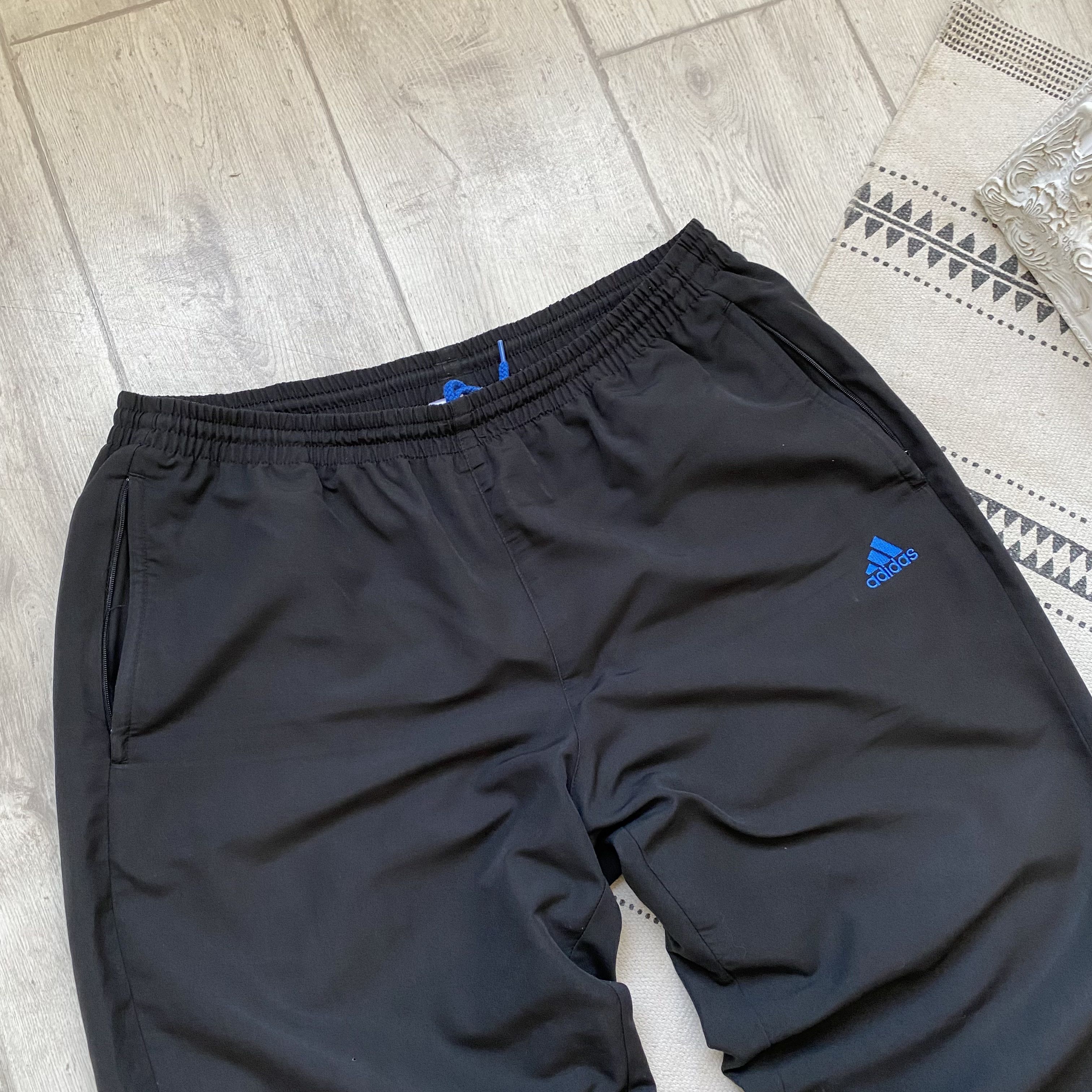 Adidas 🦍 Vintage Adidas Nylon track pants Zip drill joggers Size US 36 / EU 52 - 2 Thumbnail
