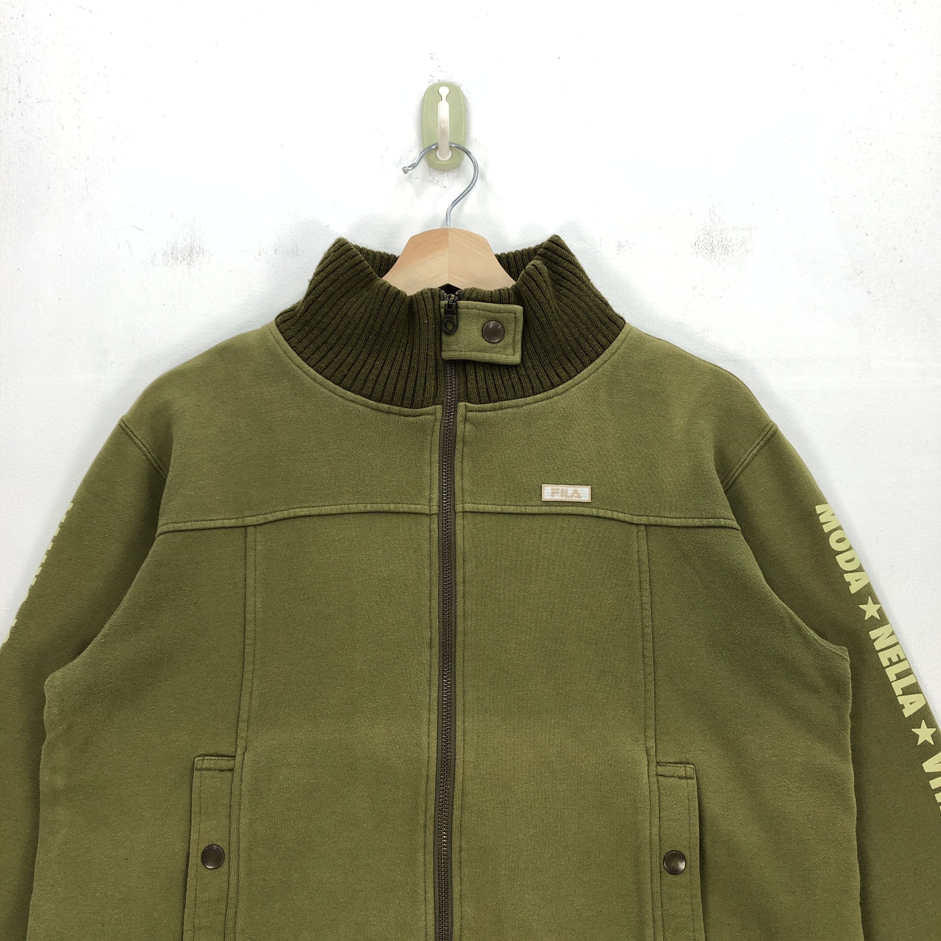 Fila Vintage Fila Sweater Fila Green Zipper Sweatshirt Size US M / EU 48-50 / 2 - 2 Thumbnail