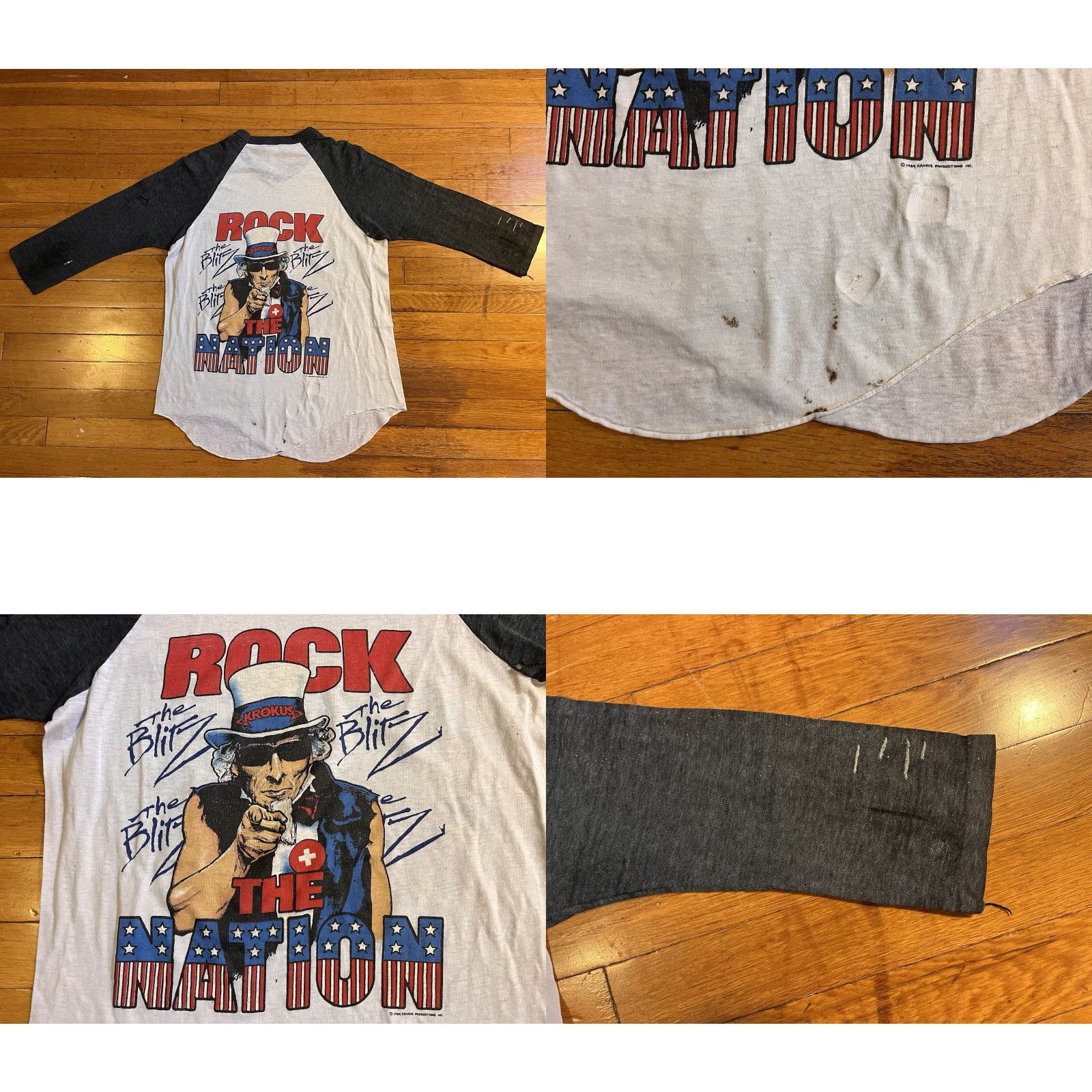 Vintage VINTAGE Krokus Shirt Men’s Medium White 80s Band Rock The Nation The Blitz Tour 1984 Mens Size US M / EU 48-50 / 2 - 8 Thumbnail