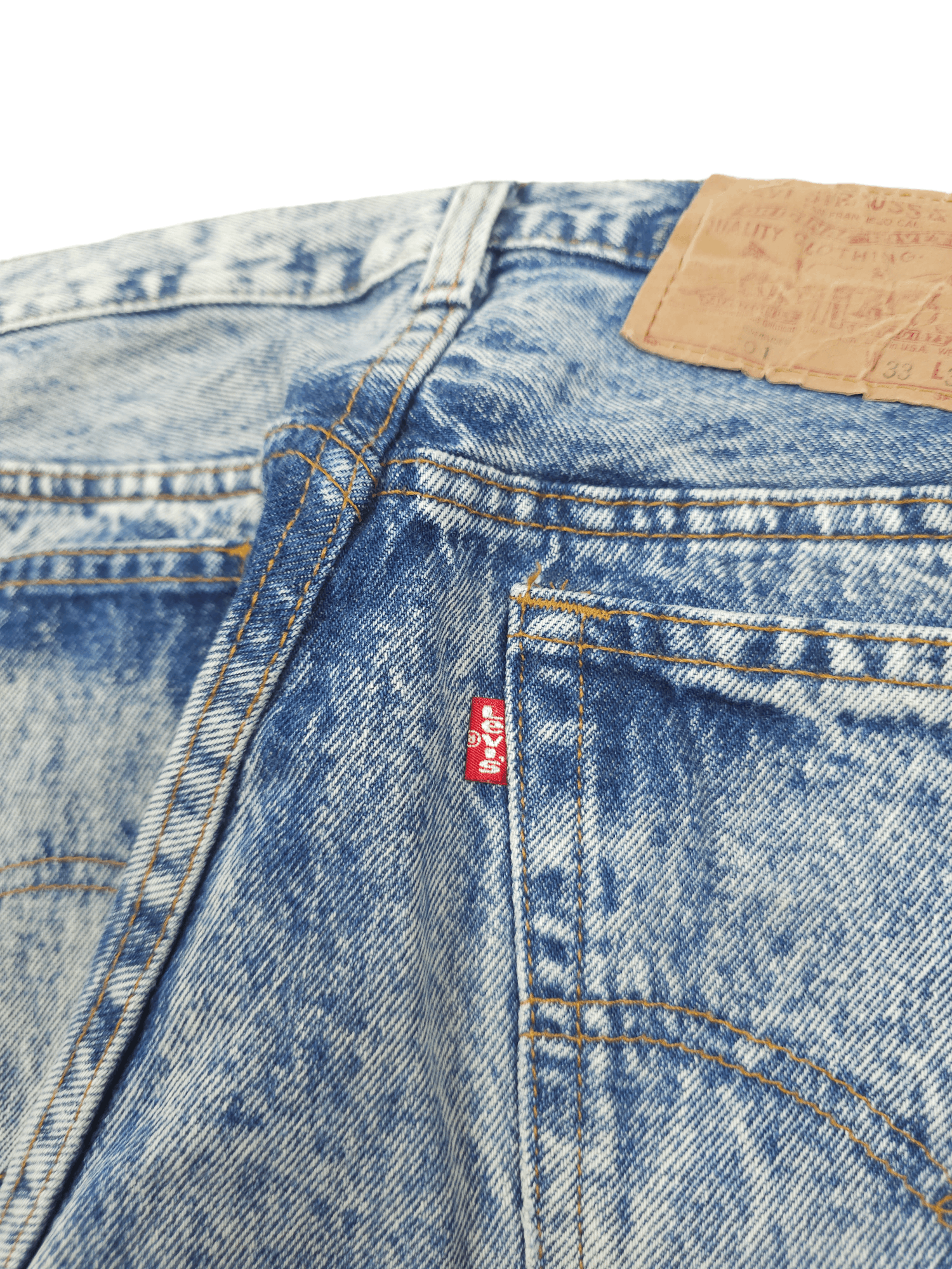 Levi's × Levi's Vintage Clothing × Vintage 💎 33/34 Vintage 90's Levi's 501 Acid Washed Straight Jeans Size US 33 - 10 Thumbnail