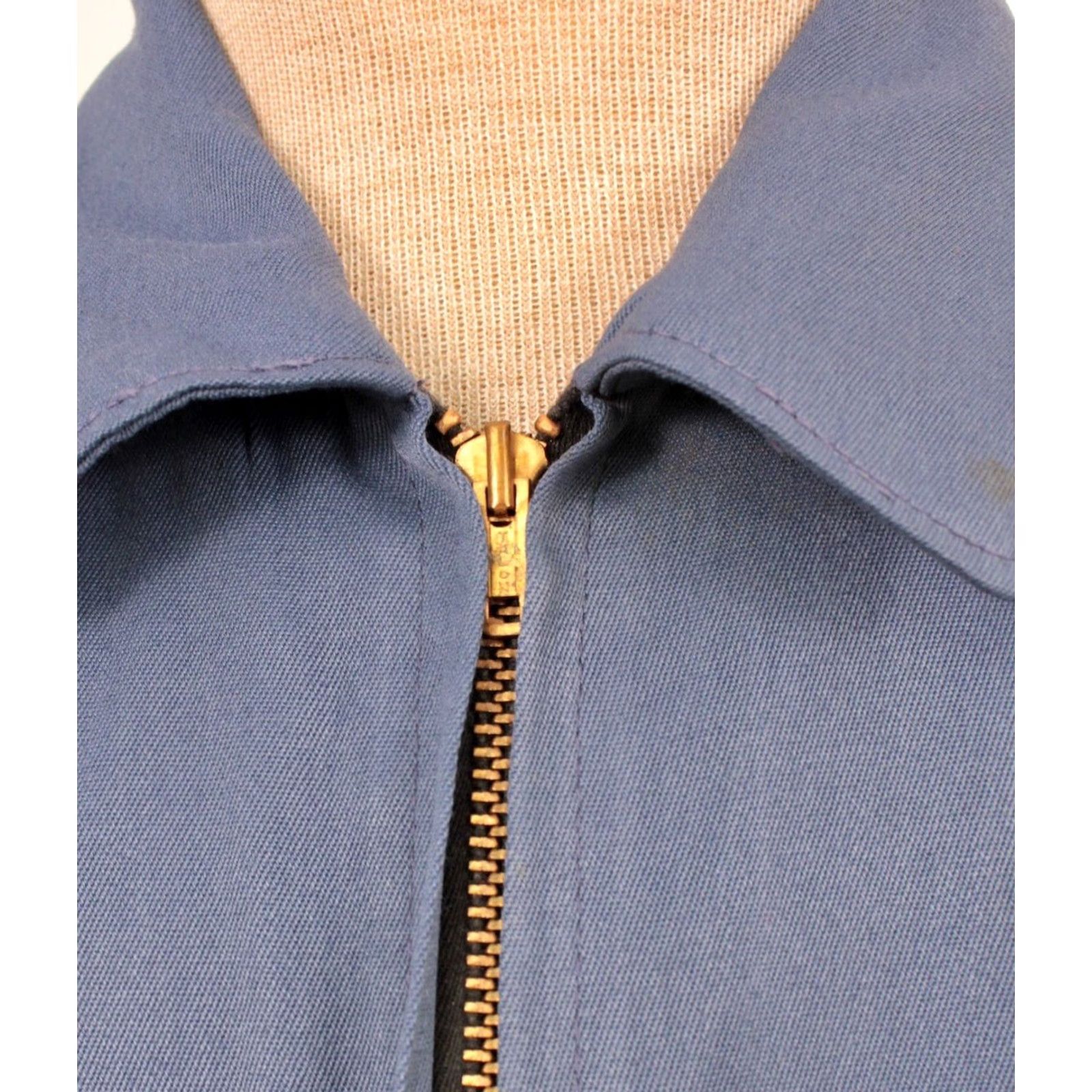 Vintage Topp Master Work Jacket Shirt 1960s VTG Blue Rayon Blend 60s Size US XS / EU 42 / 0 - 7 Thumbnail