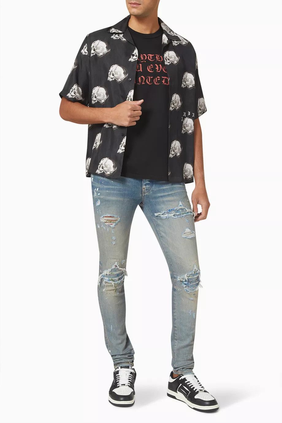 Amiri o1y0525 Patterned Shirt in Black/White Size US M / EU 48-50 / 2 - 2 Thumbnail