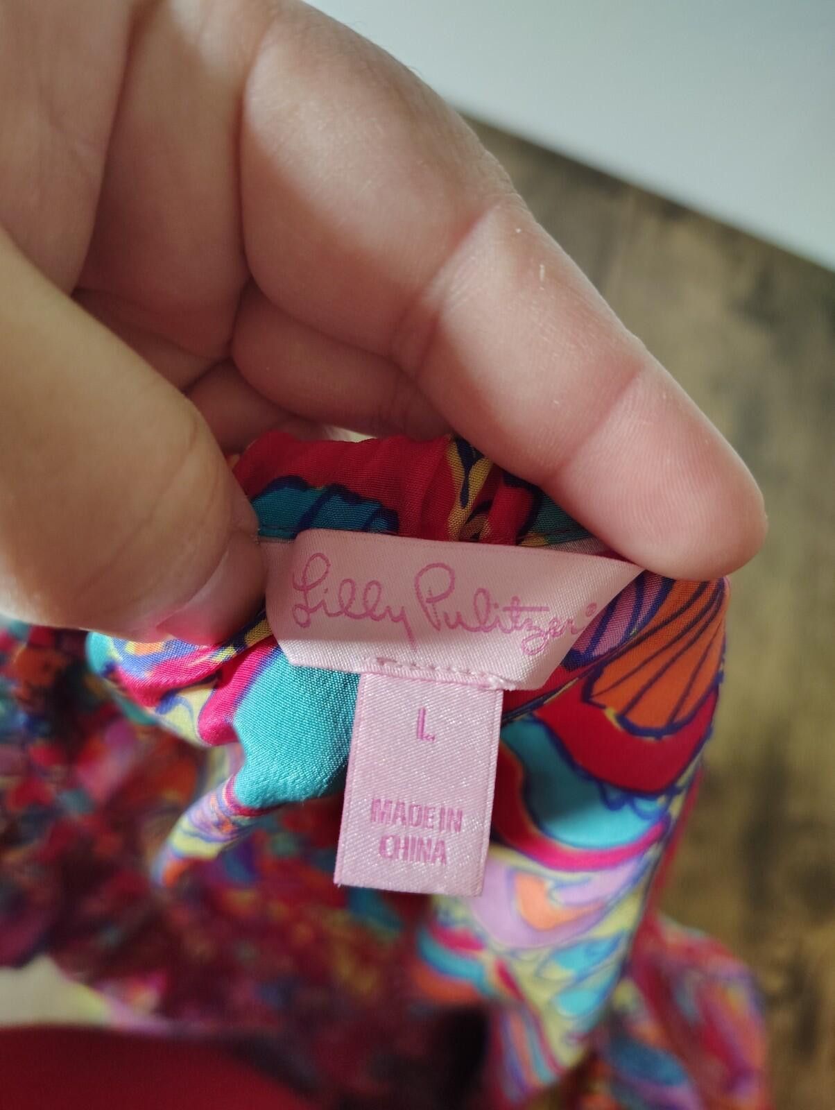 Lilly Pulitzer Lily Pulitzer Sz L Women Blouse Multicolor floral Silk Size L / US 10 / IT 46 - 5 Thumbnail