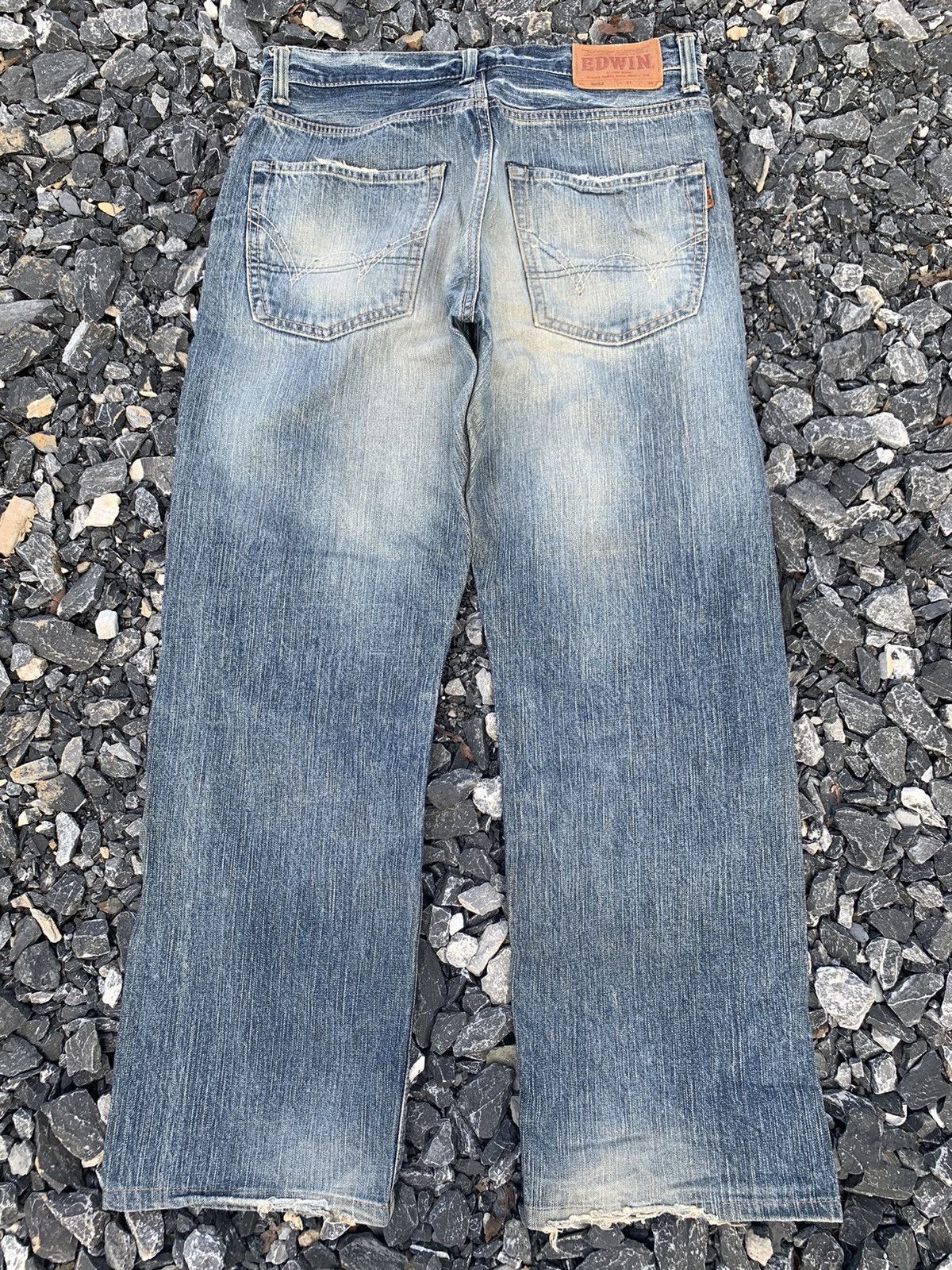 Edwin VINTAGE EDWIN 505Z SELVEDGE RUSTY JAPANESE DISTRESSED DENIM Size US 32 / EU 48 - 3 Thumbnail