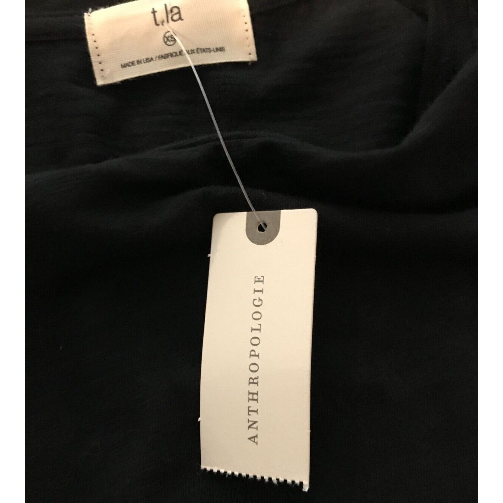 Anthropologie Anthropologie t.la Black Ruched Tee Mini Short Sleeve Dress Size XS / US 0-2 / IT 36-38 - 8 Thumbnail