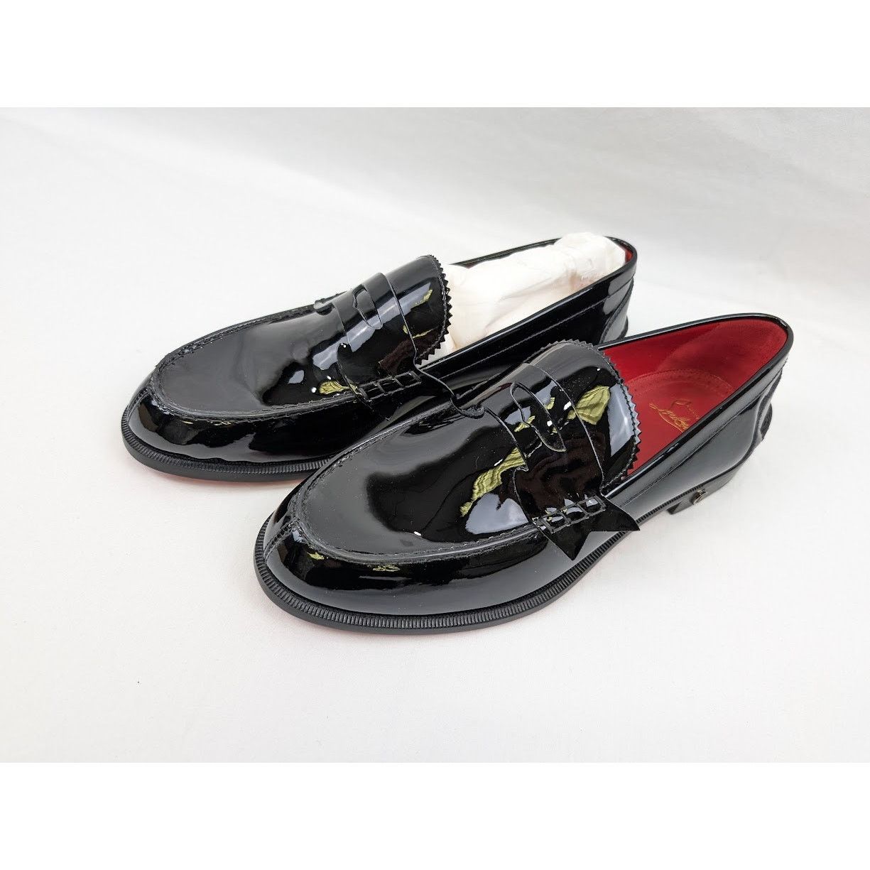 Christian Louboutin o1rshd1 Patent No Penny Flat Shoes in Black/Silver Size US 8.5 / EU 41-42 - 17 Thumbnail