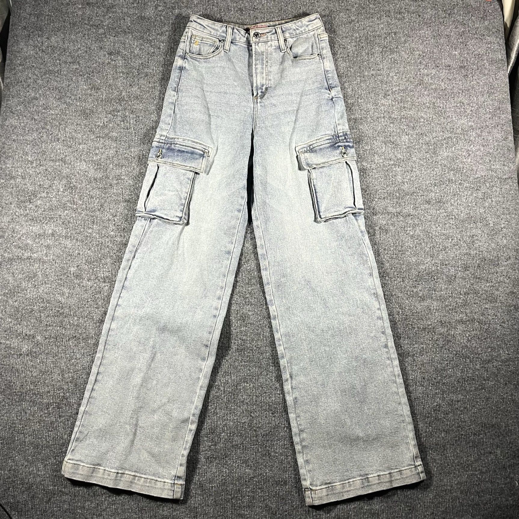 Juicy Couture Juicy Couture Lunita Wide-Leg Jeans Womens 27 Light Wash 90s Y2K Vintage Style Denim Cargo Pocket Baggy Size 27" / US 4 / IT 40 - 3 Thumbnail