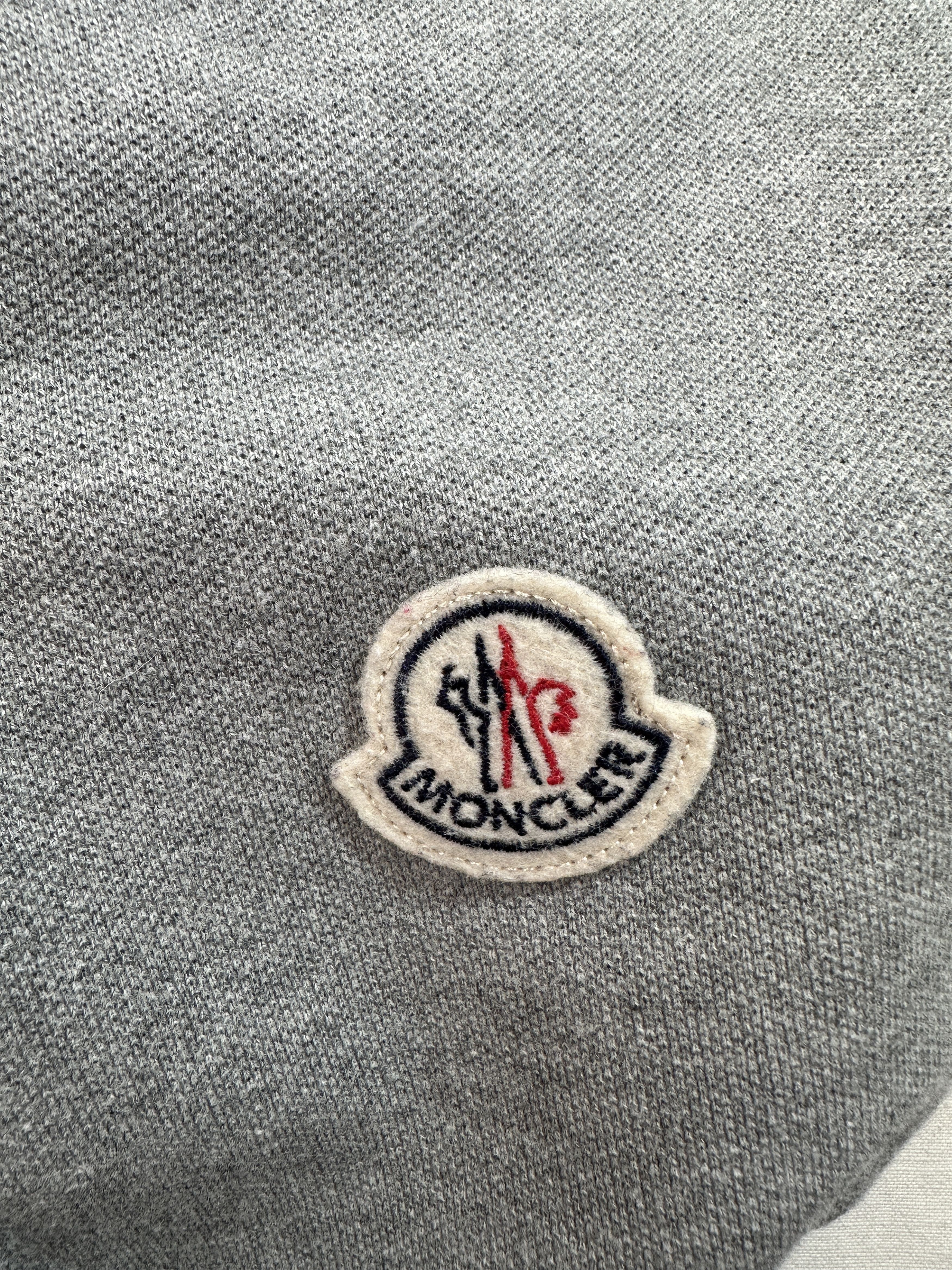 Moncler Moncler Classic Pique Polo Shirt Logo Patch Gray Size XL Size US XL / EU 56 / 4 - 13 Thumbnail