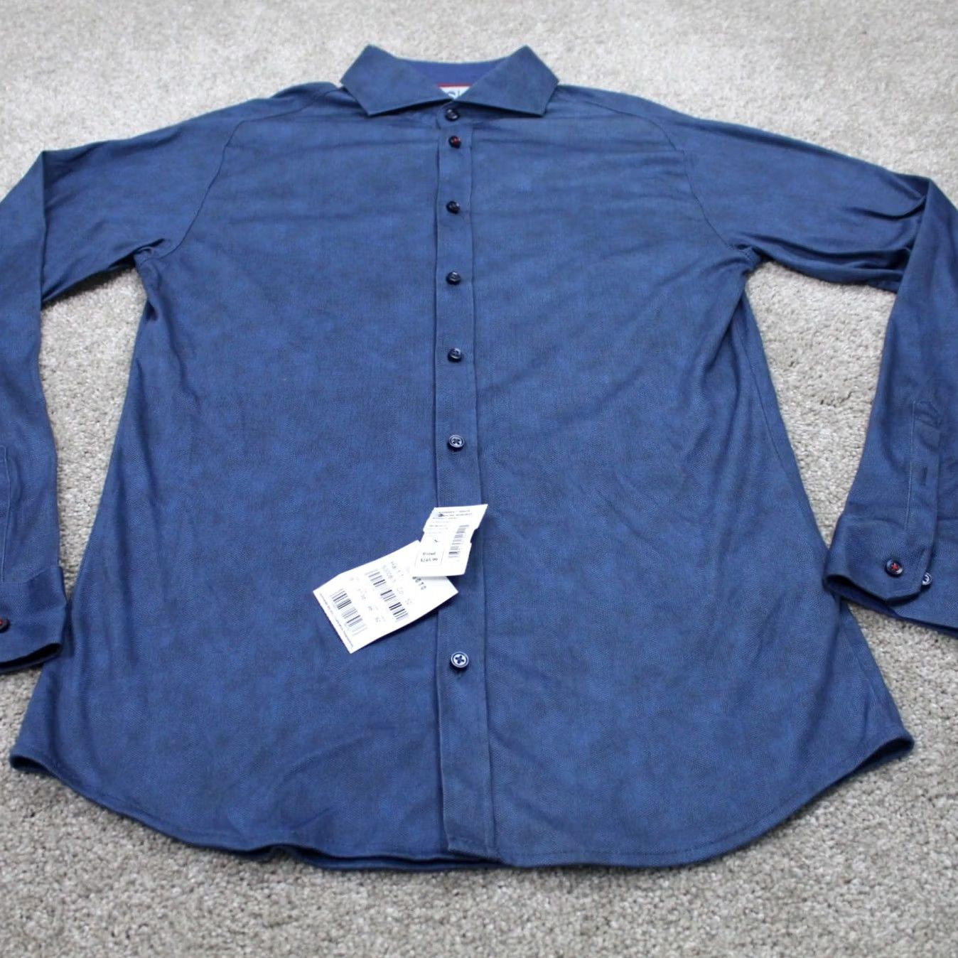 Vintage Desoto Blue Cotton Long Sleeve Button-Up Shirt Mens Small NWT Size US S / EU 44-46 / 1 - 2 Thumbnail
