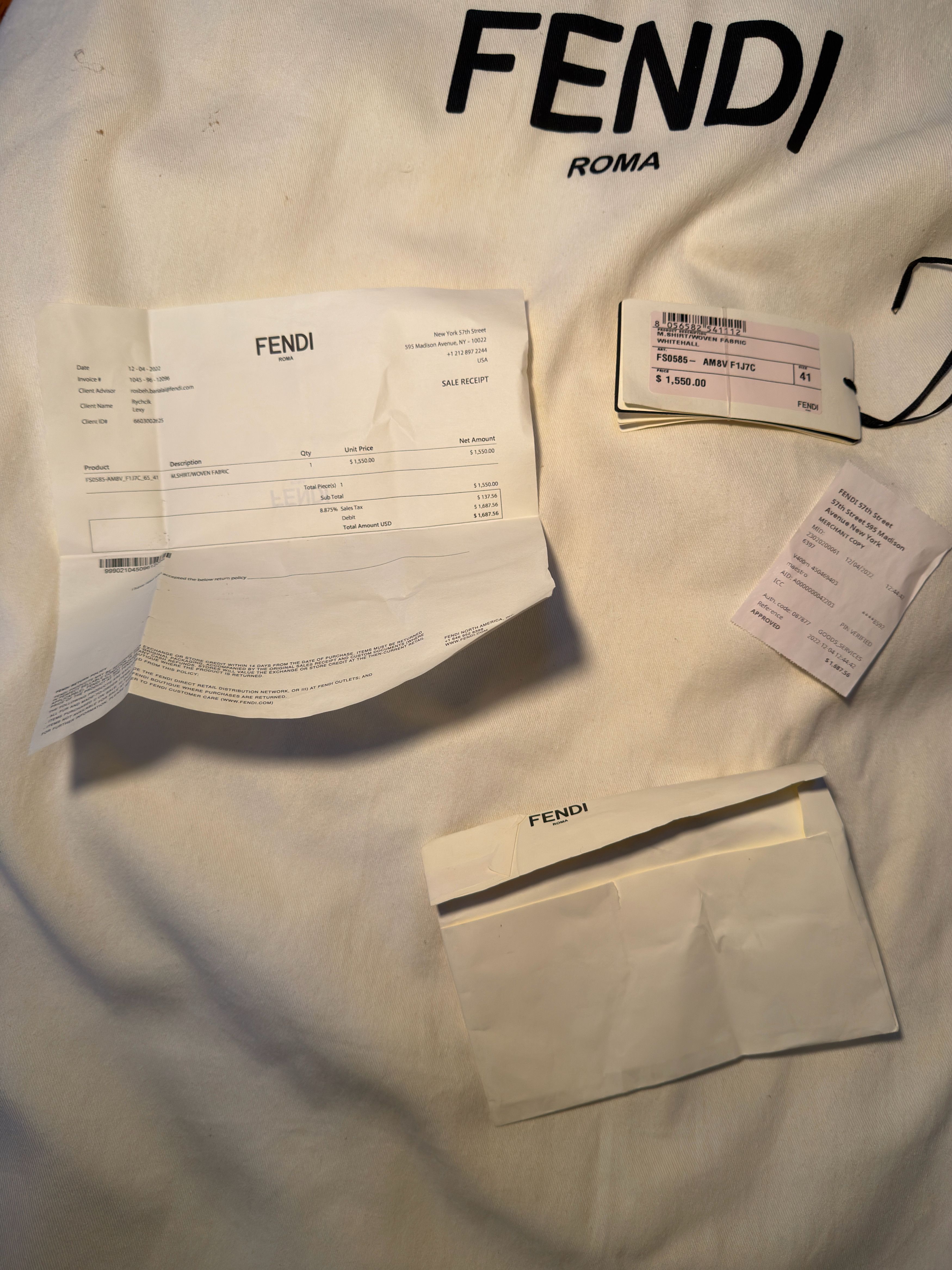 Fendi Fendi Silk Shirt Size US XL / EU 56 / 4 - 5 Thumbnail