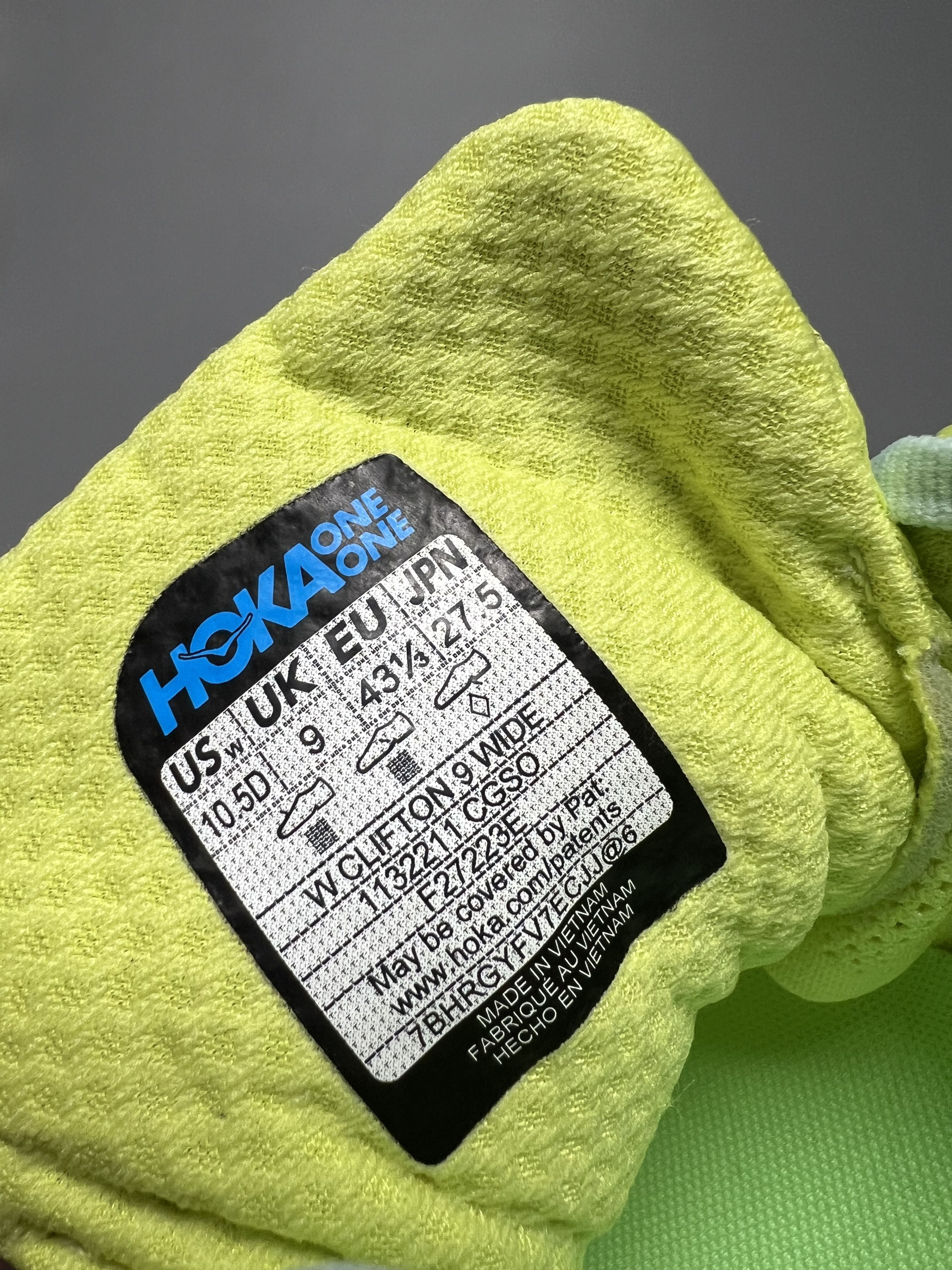 Hoka 10.5D Hoka One One Clifton 9 Wide Running Shoes Walking Gym Size US 10.5 / IT 40.5 - 15 Thumbnail