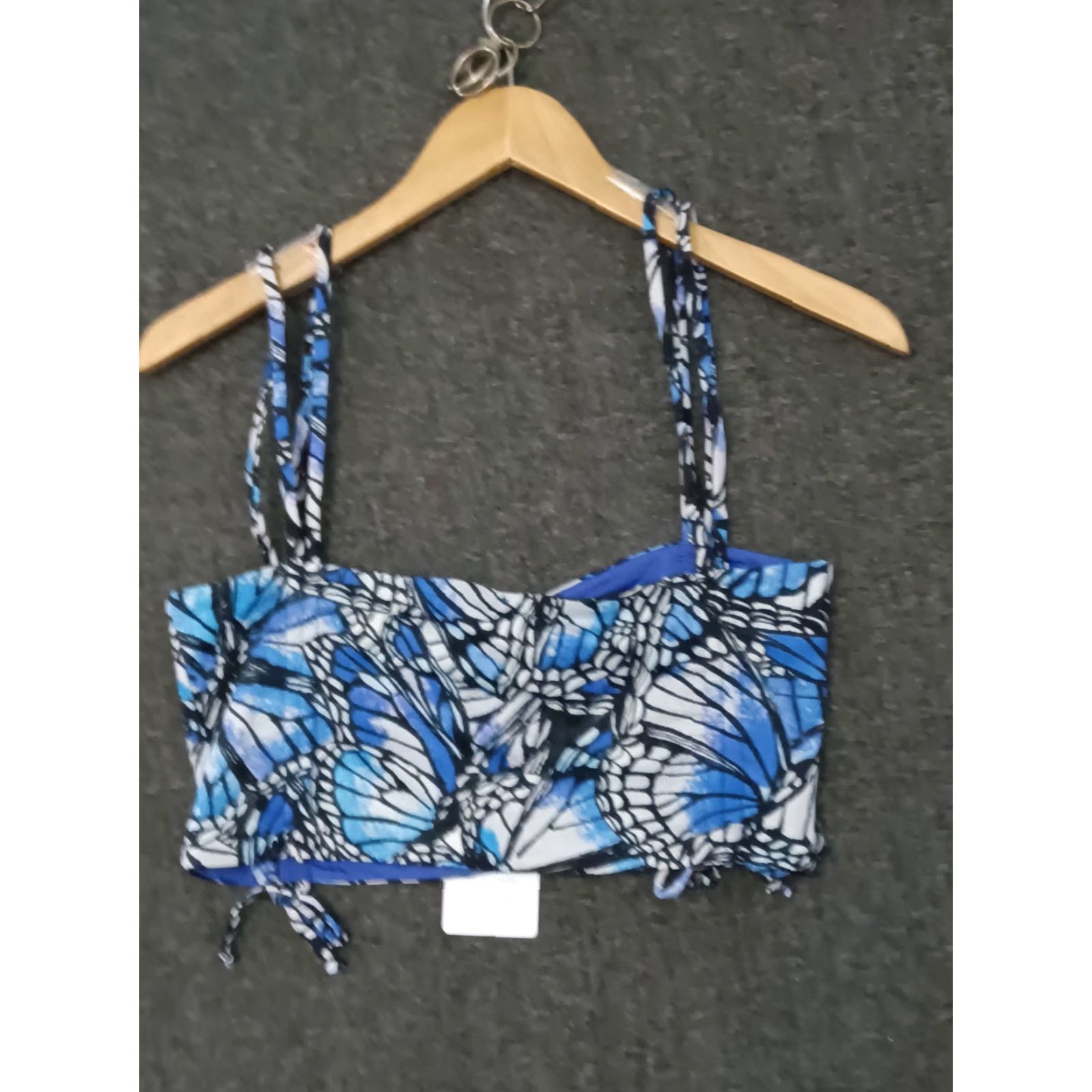 Chanel Toluca Bikini Top Shirt Women M Blue Adonis Spaghetti Strap Side Channel Swim Top Size M / US 6-8 / IT 42-44 - 2 Thumbnail