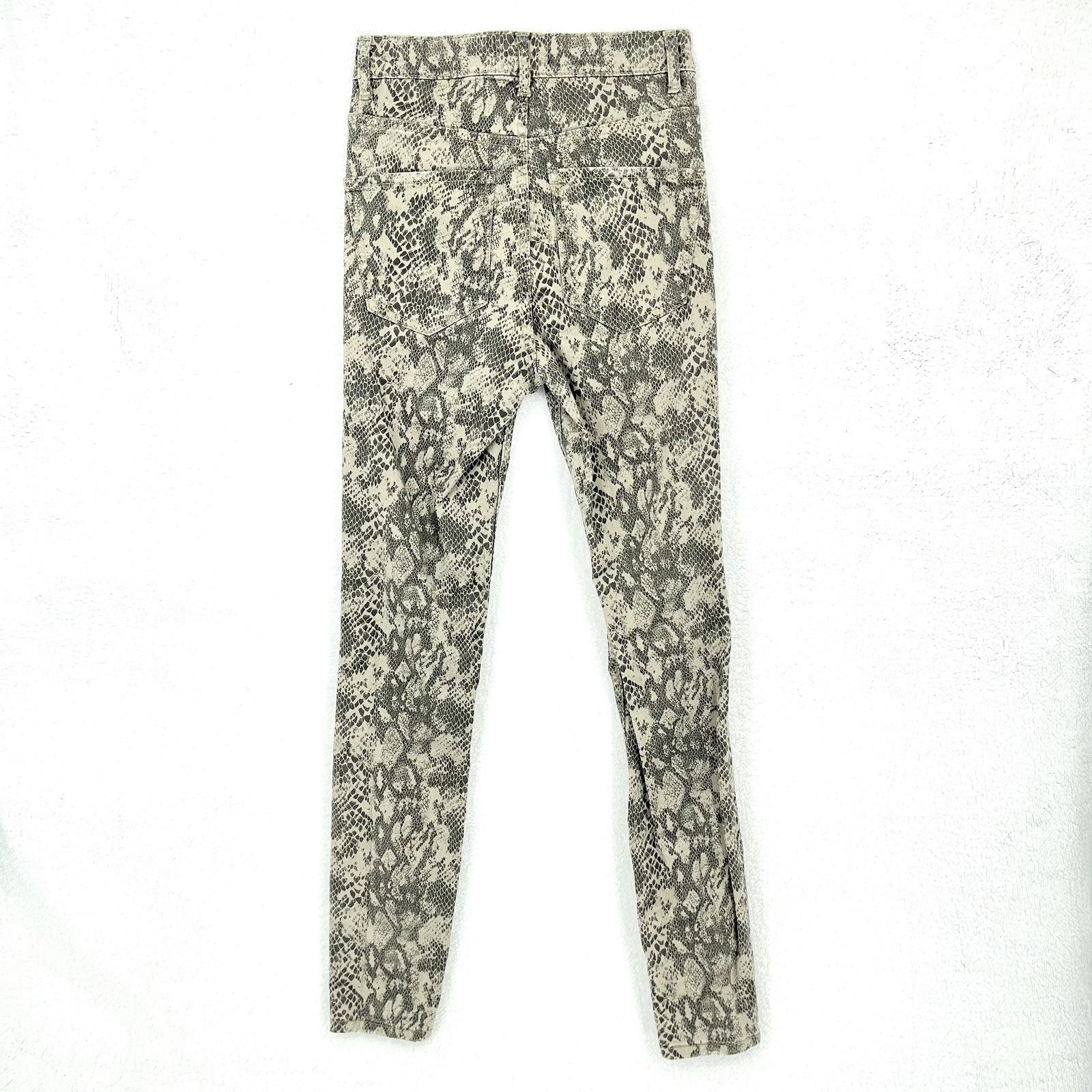 Zara Zara Snakeskin High-Waisted Skinny Ankle Cropped Pants Sz 4 Size 27" / US 4 / IT 40 - 6 Thumbnail
