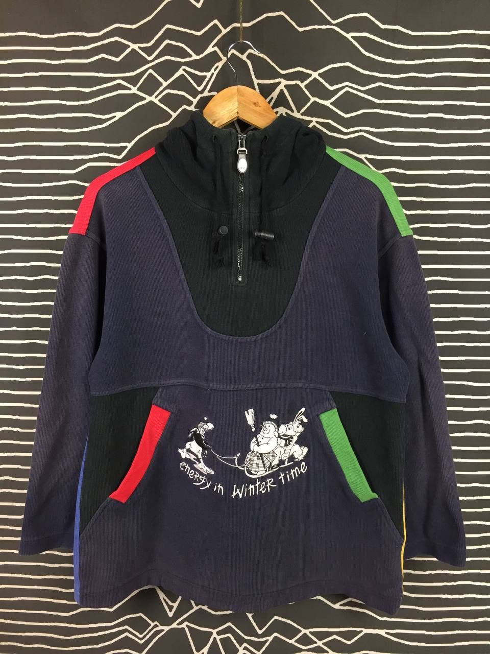 Jean Charles De Castelbajac Vtg Jean Charles De Castelbajac Color Block Pullover Hoodie Size US M / EU 48-50 / 2 - 1 Thumbnail