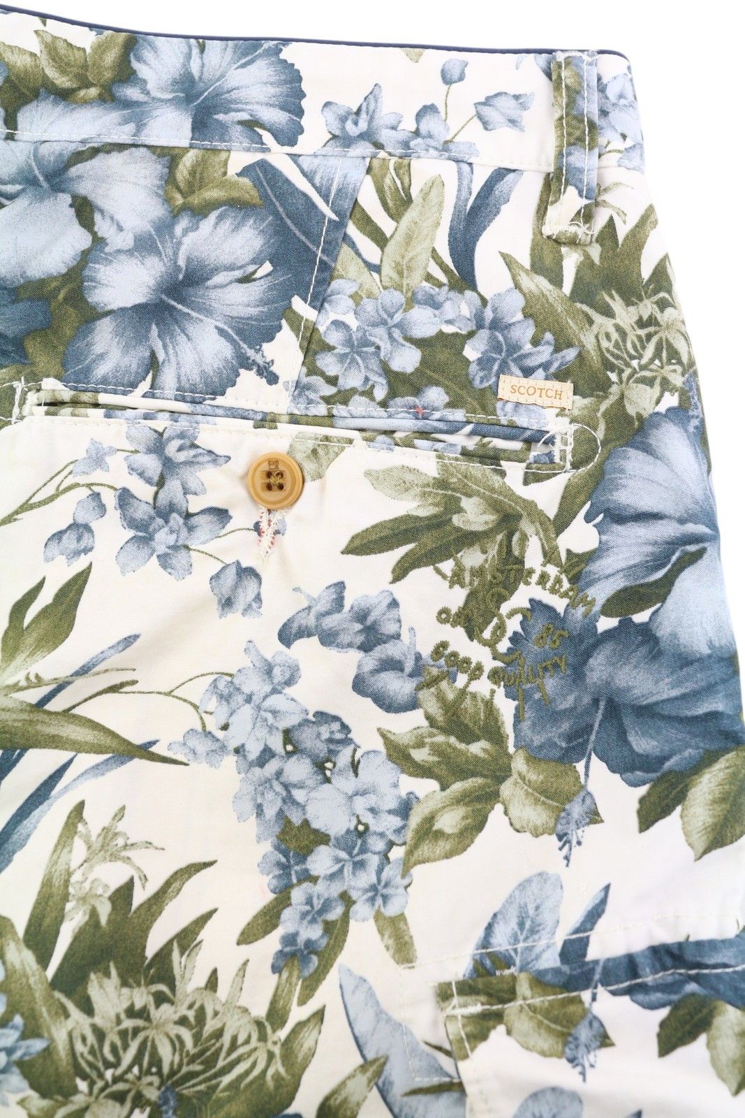 Scotch & Soda W29 Light Floral Pattern Cargo Pockets Zipper 84148 Size US 29 - 5 Thumbnail