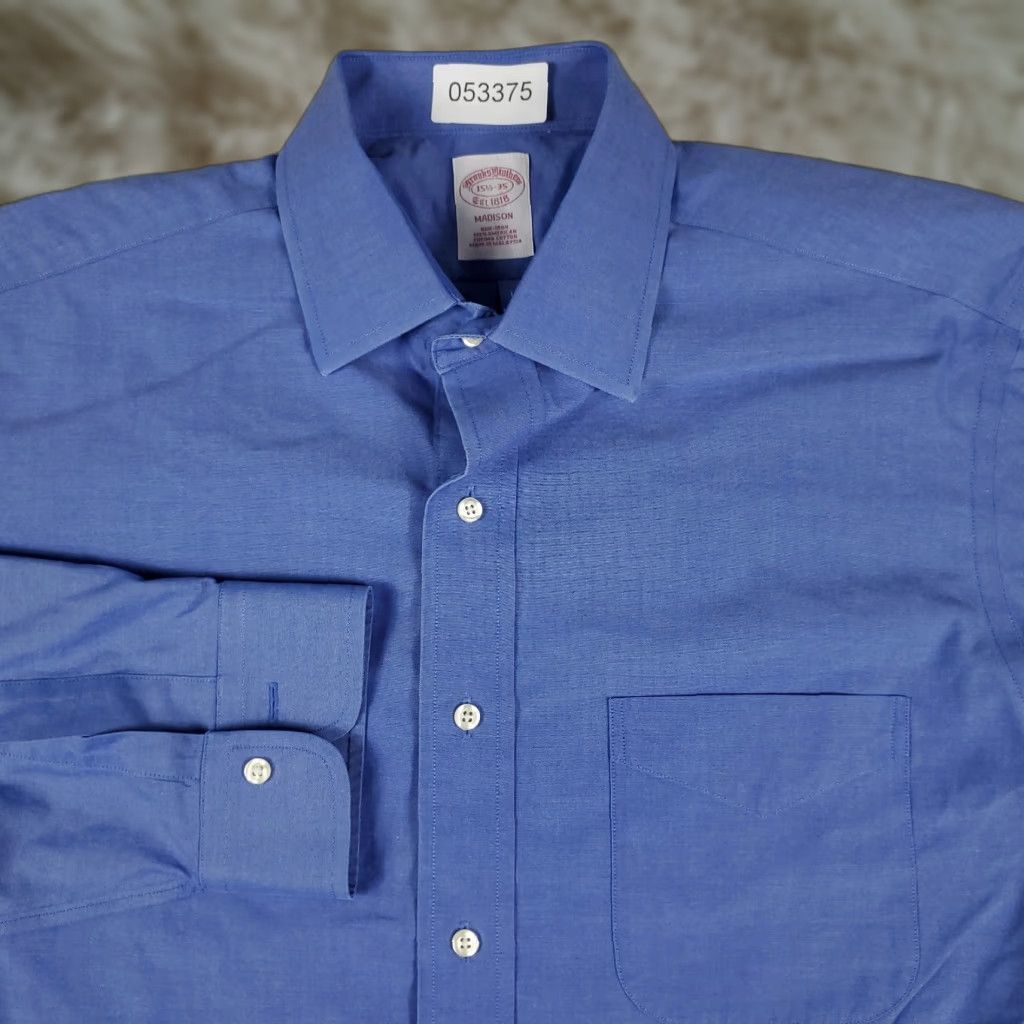 Brooks Brothers Brooks Brothers Dress Shirt Mens Size 15.5 Blue Long Sleeve Button-Down Size 40R - 1 Thumbnail