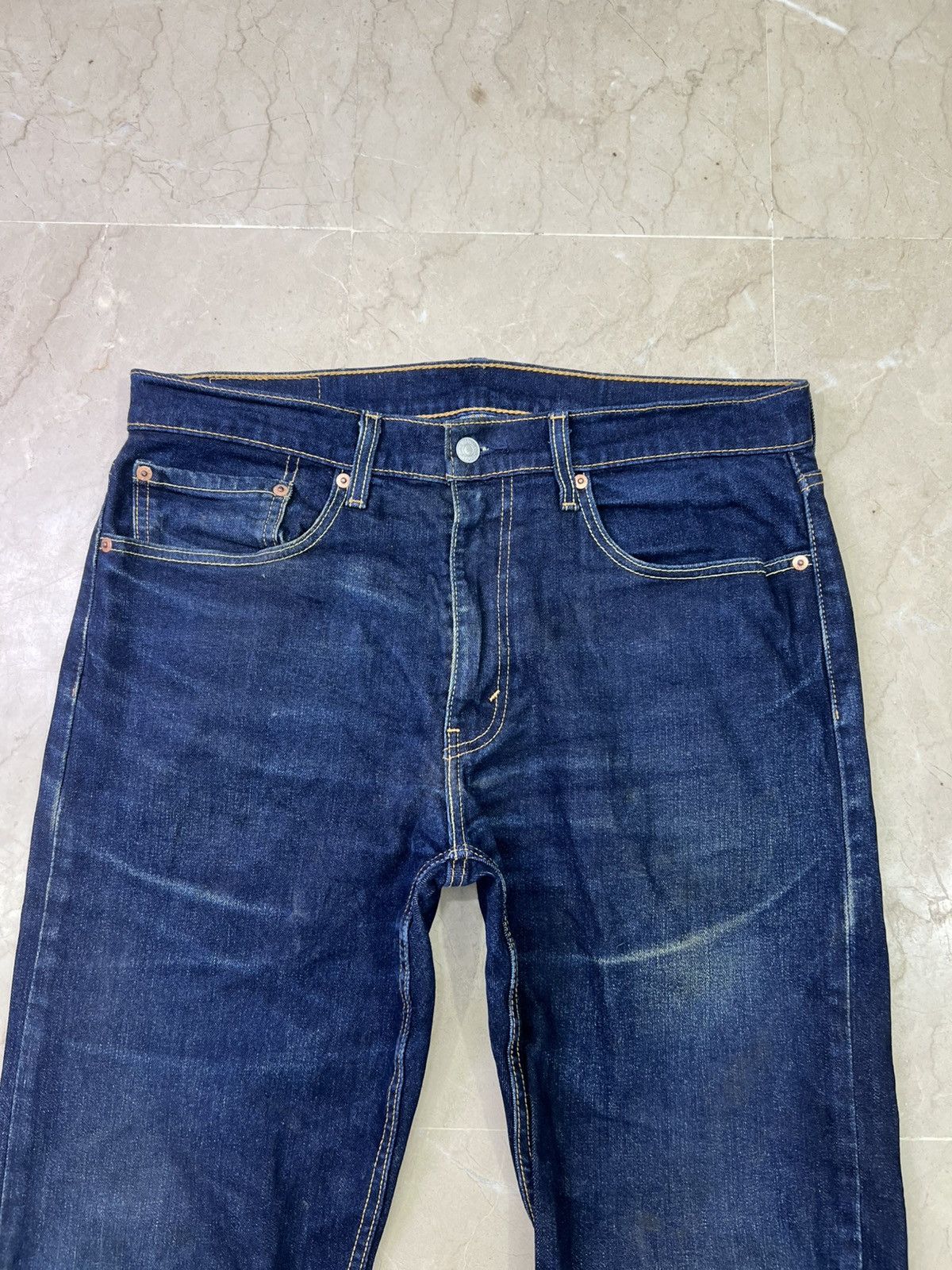 Levi's Contemporary Levi’s 502 Dark Wash SelvedgeStyle Tapereddenim Size US 34 / EU 50 - 2 Thumbnail