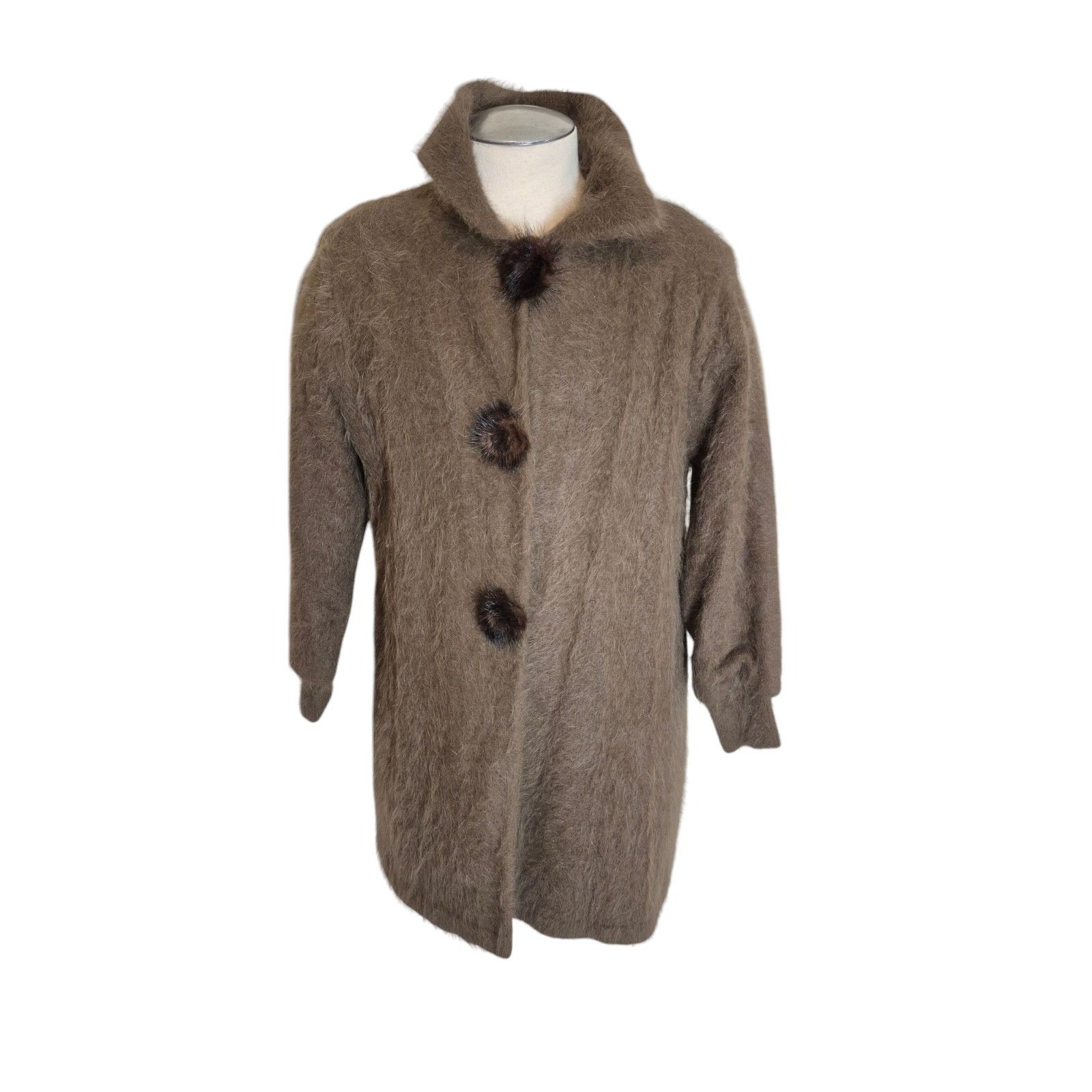 Vintage Vanesha Vintage Angora Mink Coatigan Sweater Oversized Brown Size M / US 6-8 / IT 42-44 - 1 Thumbnail