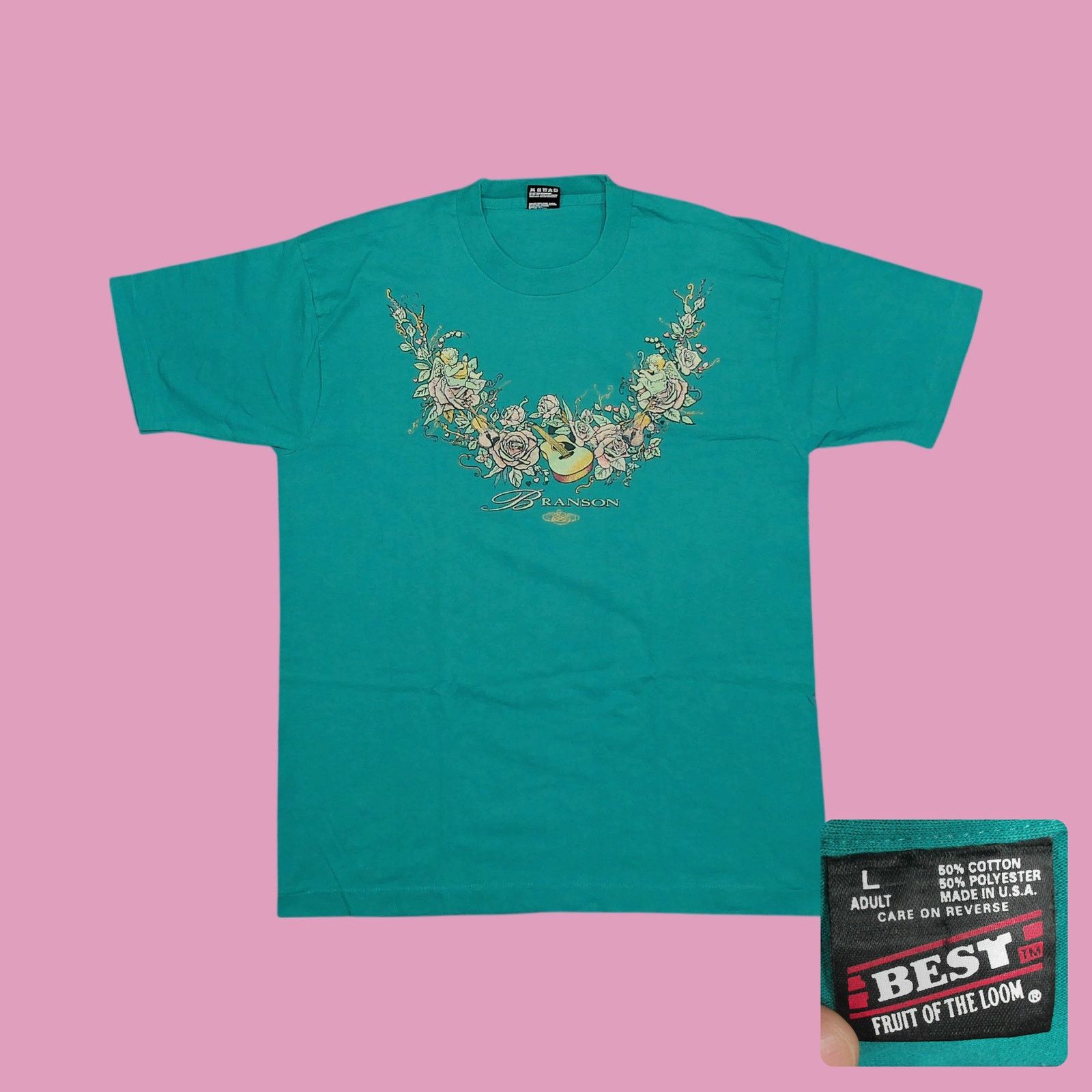 Fruit Of The Loom VTG 90s Fruit of the Loom Branson Cherub Single Stitch Tee Size XL / US 12-14 / IT 48-50 - 1 Thumbnail
