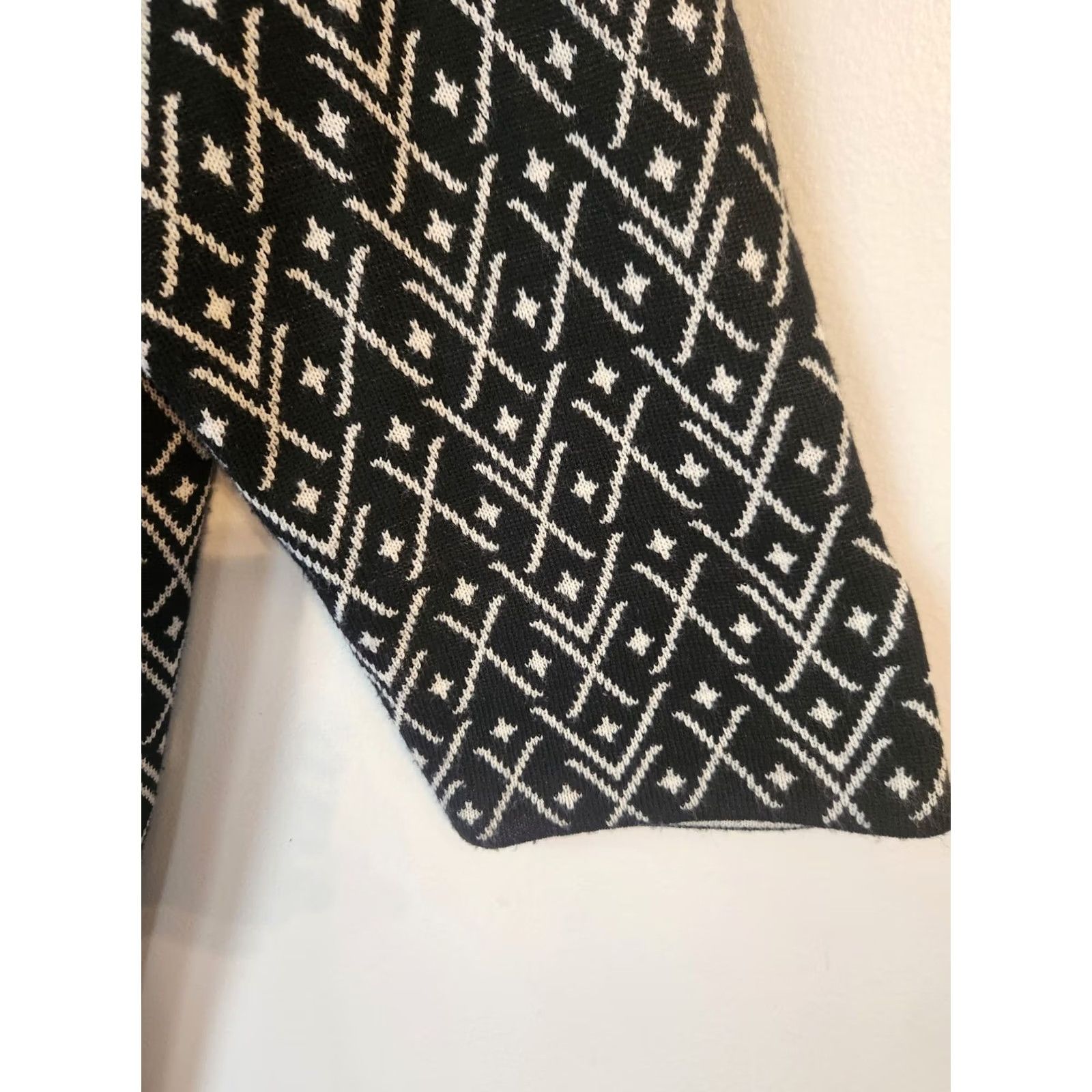 Vintage Jessica London Black White Geometric Print Midi Sweater Dress 30/32 Plus Size 4XL / US 24-26 - 4 Thumbnail