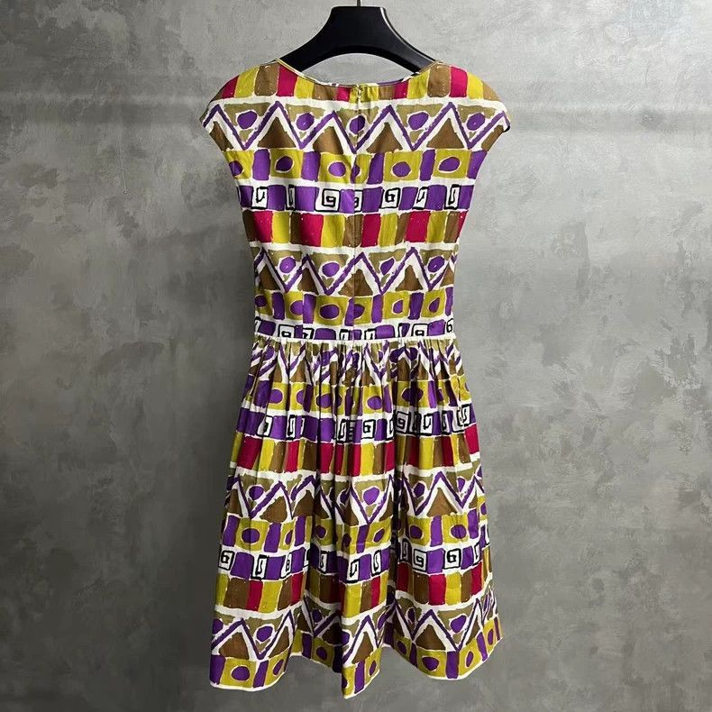 Prada Prada Colorful Patterned Print Dress Size 38-2506 Size M / US 6-8 / IT 42-44 - 4 Thumbnail