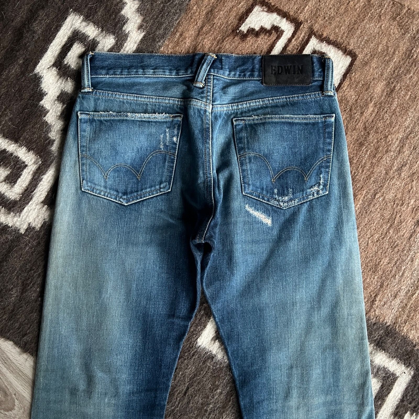 Edwin Edwin Selvedge Jeans Japanese Denim Slim Fit Distressed 9828 Size US 32 / EU 48 - 4 Thumbnail