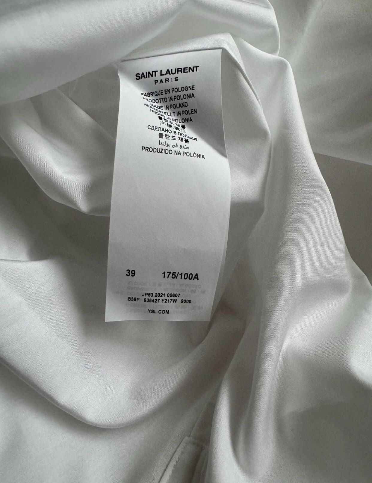 Saint Laurent Paris × Yves Saint Laurent Saint Laurent YSL Cotton Poplin Shirt White Shirt2412- Size US M / EU 48-50 / 2 - 7 Thumbnail
