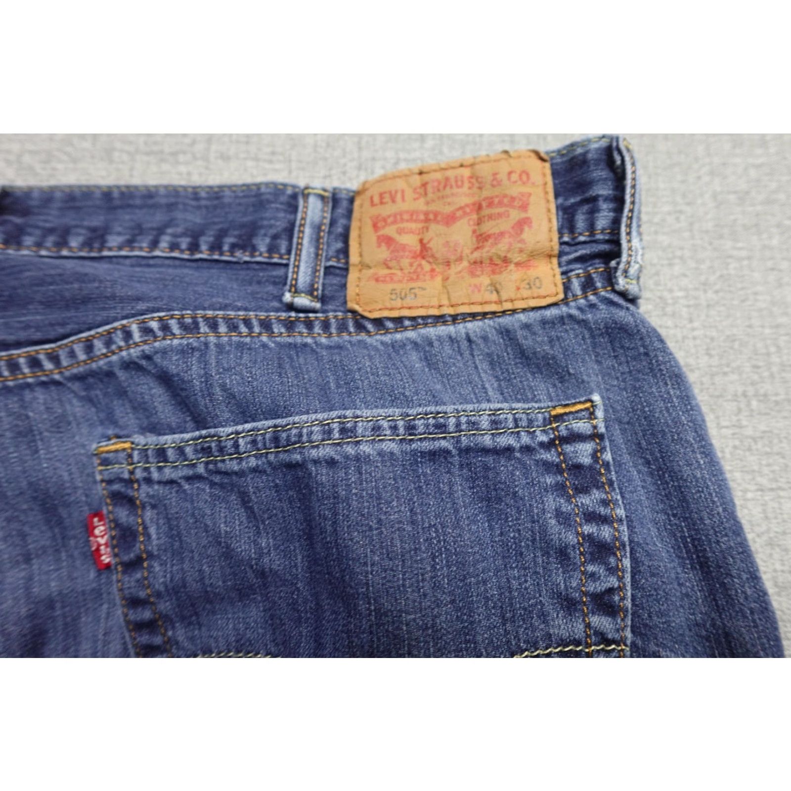 Levi's Levi's 505 Jeans Men 40x30 Blue Straight Regular Fit Denim Cotton Zip Fly Pockets Size US 40 / EU 56 - 2 Thumbnail