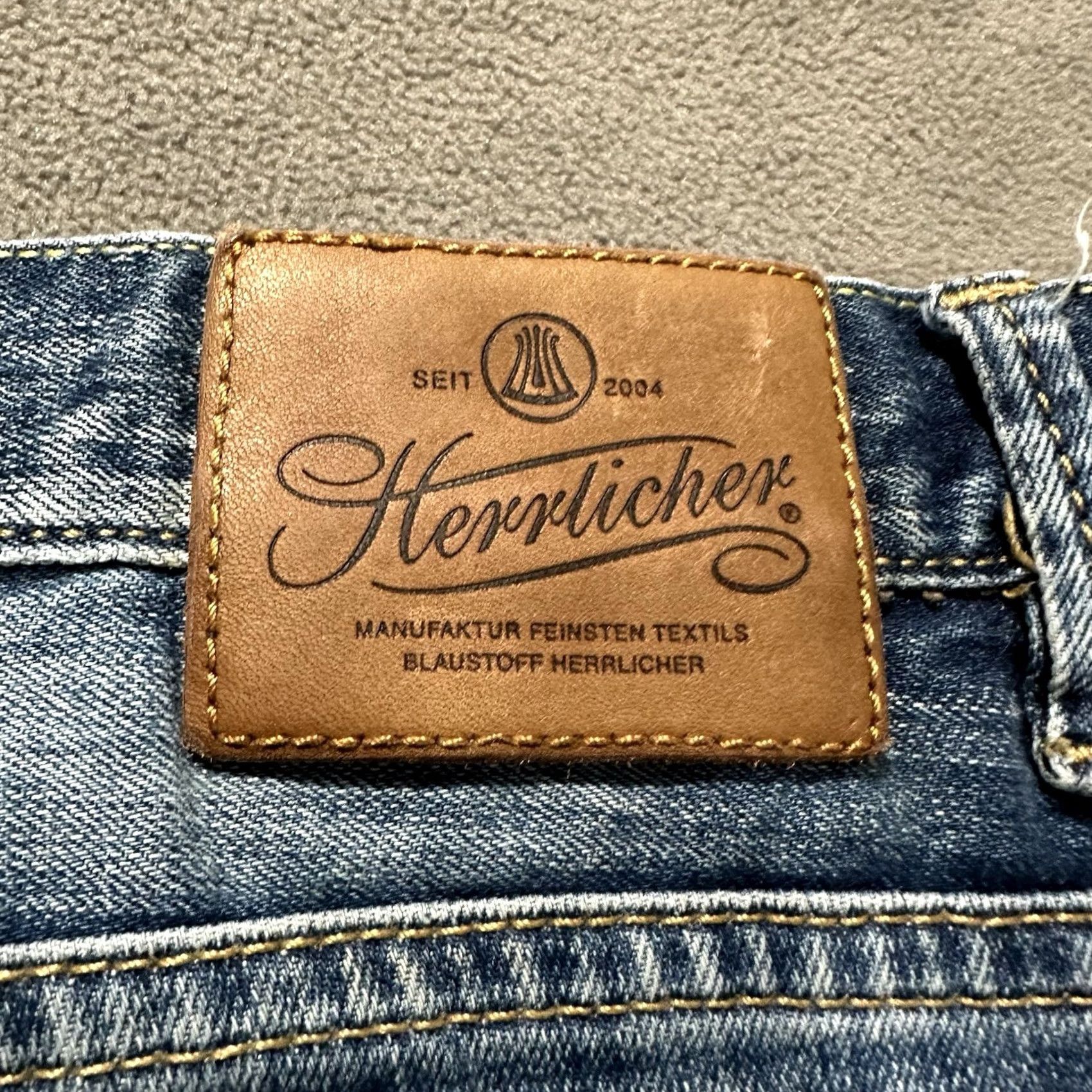 Vintage Herrlicher Jeans Mens 32x32 Blue Denim Tyler Slim Fit Faded GUC 5-Pocket Design Straight Slim Inseam 32" Regular Denim Size US 32 / EU 48 - 7 Thumbnail