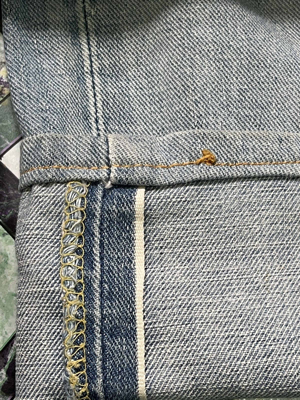 Lee Vintage Lee Rider Fly Button Sided Selvedge Distressed Denim Size US 32 / EU 48 - 15 Thumbnail