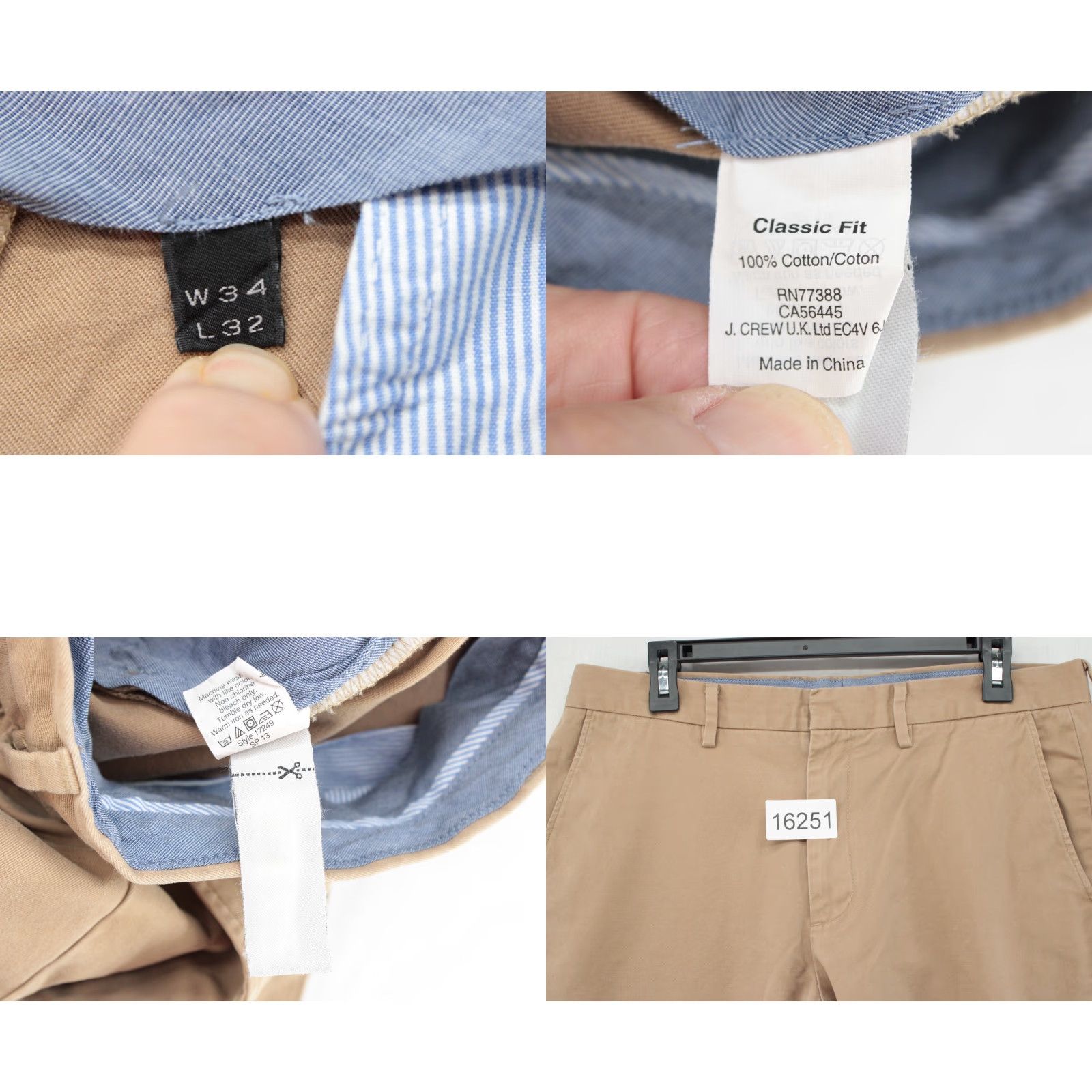 J.Crew J. Crew Bowery Pants Mens 34x31 Khaki Chino 100% Cotton Casual Friday Beige Office Wear Preppy Classic Photo not included Size US 34 / EU 50 - 8 Thumbnail