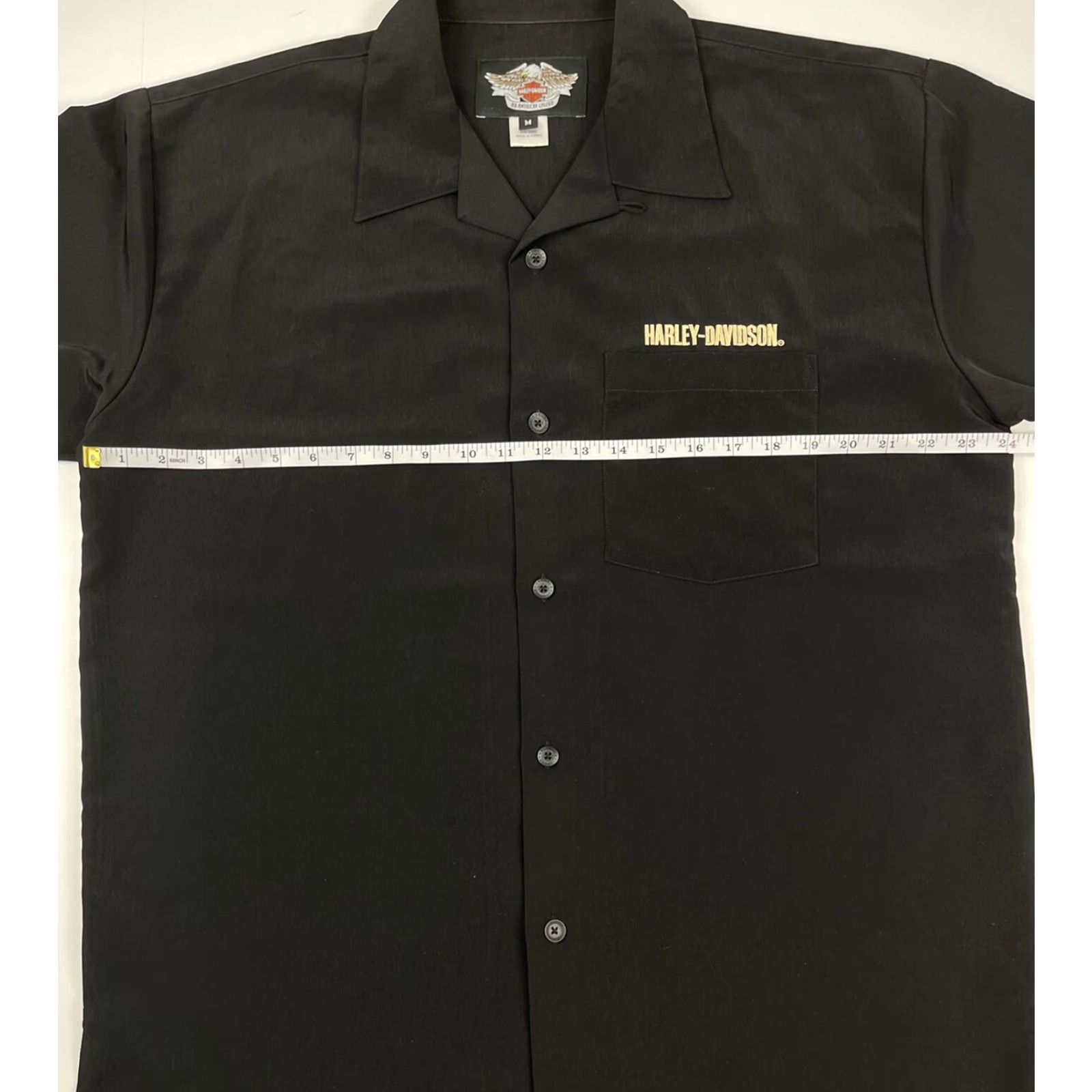 Harley Davidson VINTAGE Harley-Davidson Shirt Skull Satin Button-Down Men M Black Motorcycle Riding Short Sleeve Button Up Casual Size US M / EU 48-50 / 2 - 4 Thumbnail