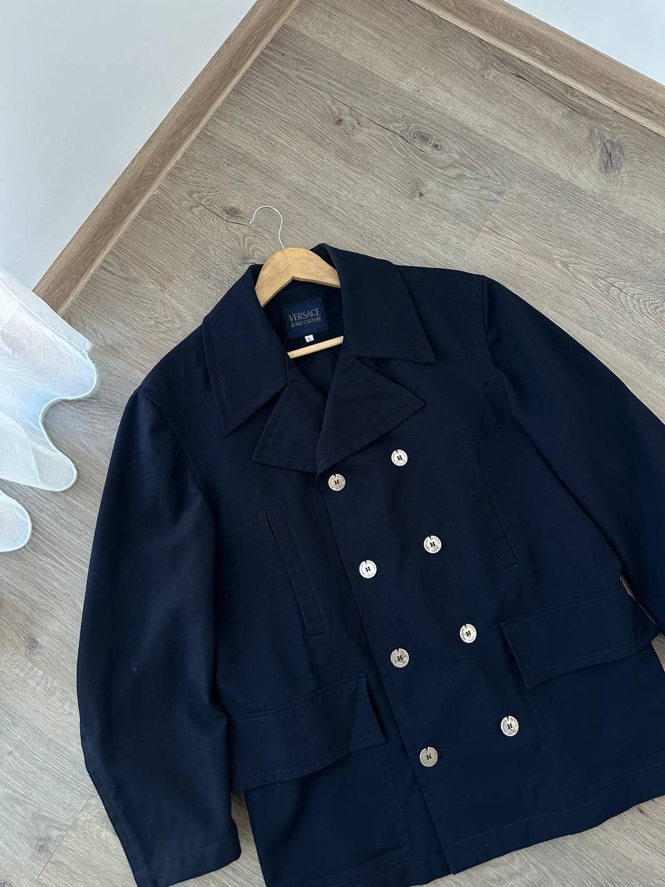 Versace Jeans Couture × Vintage Vintage Versace Jeans Couture Coats Boton Blue Jacket Size L / US 10 / IT 46 - 8 Thumbnail