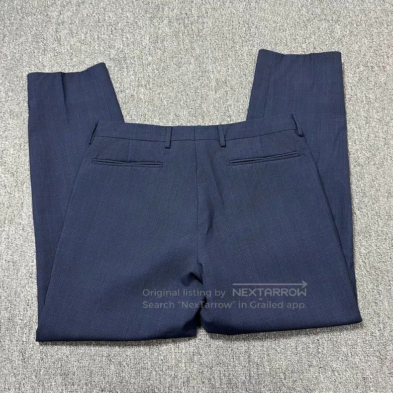 Dior Dior Dark blue plaid wool trousers Size US 30 / EU 46 - 4 Thumbnail
